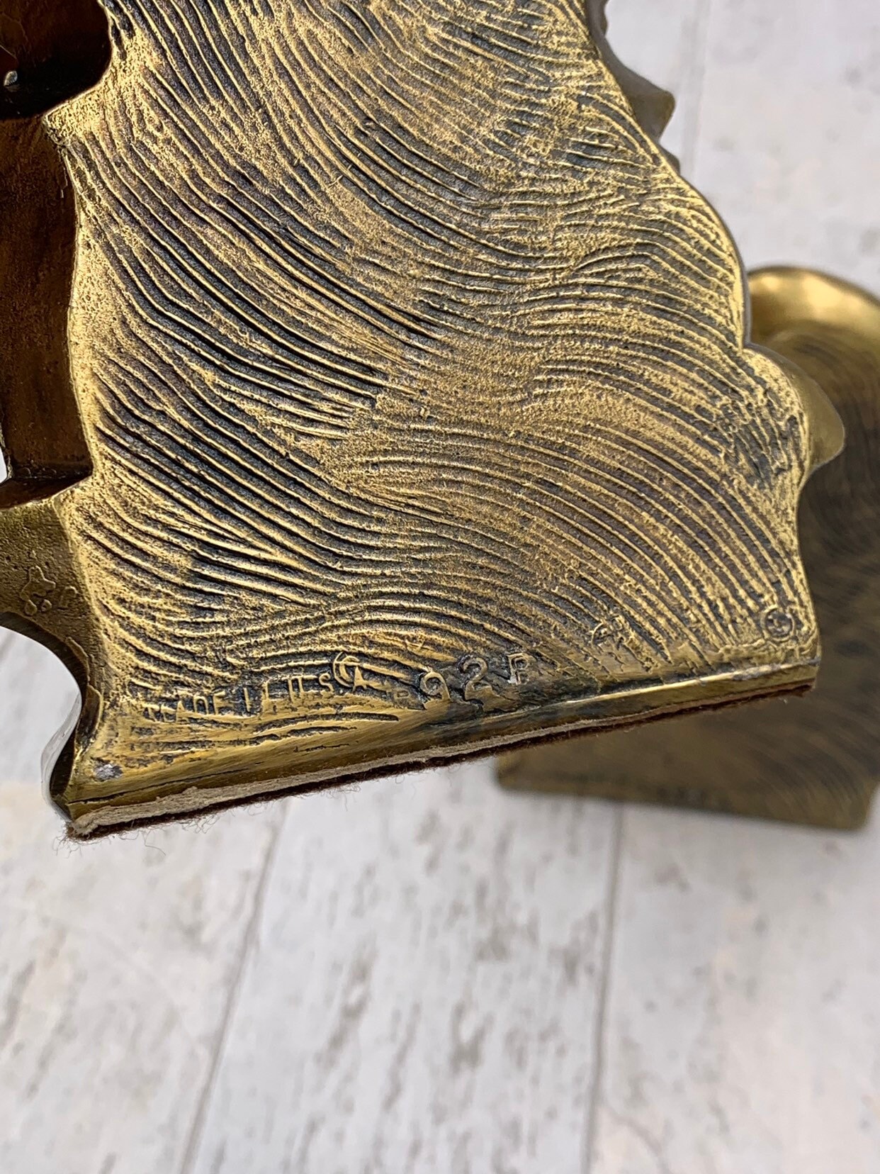 Vintage Gold Bookends, PM craftsman Hollywood Regency Gold Gilt