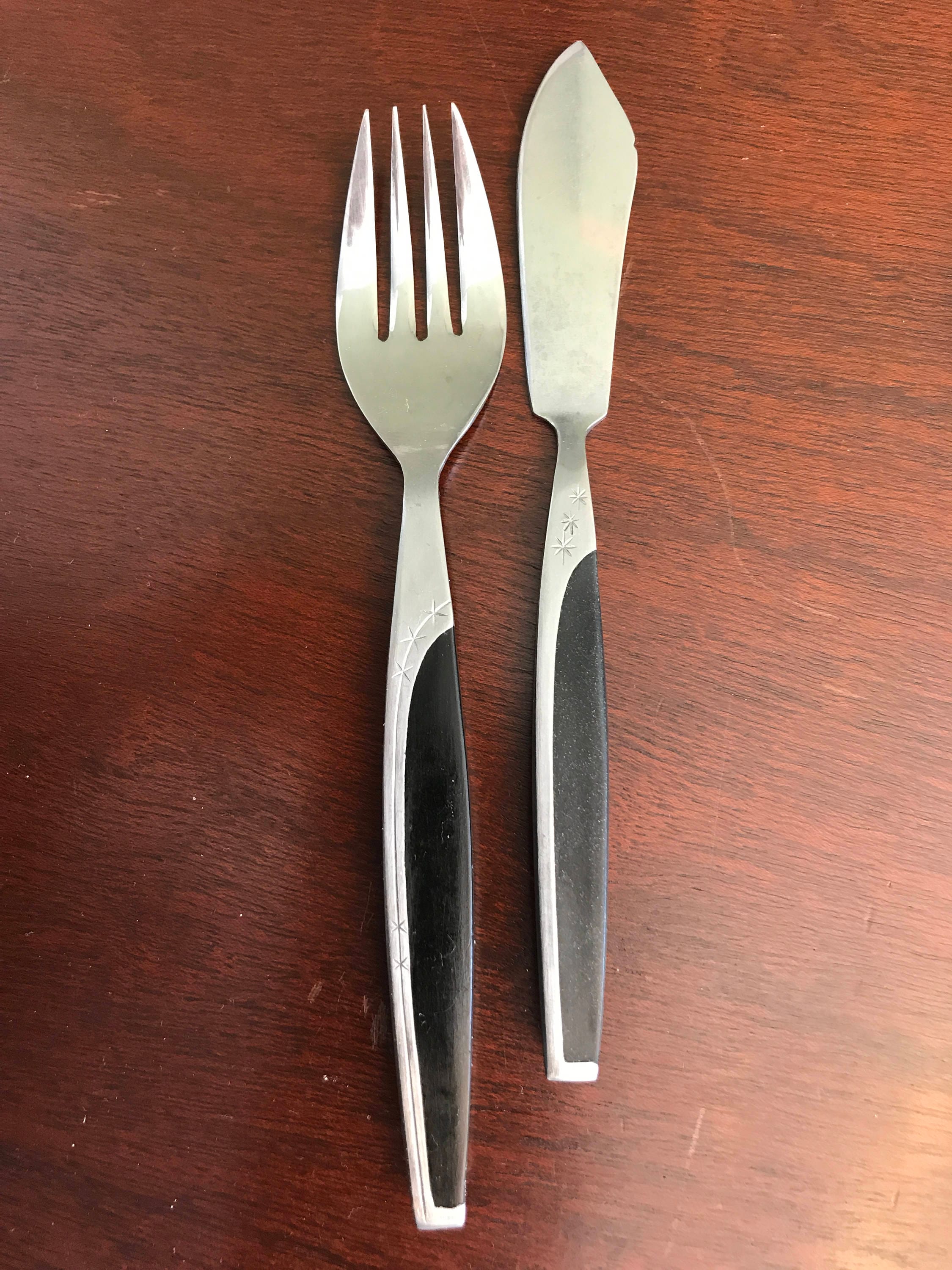 Atomic Flatware, MarCrest 5 Star Ebony Elegance flatware, Stainless