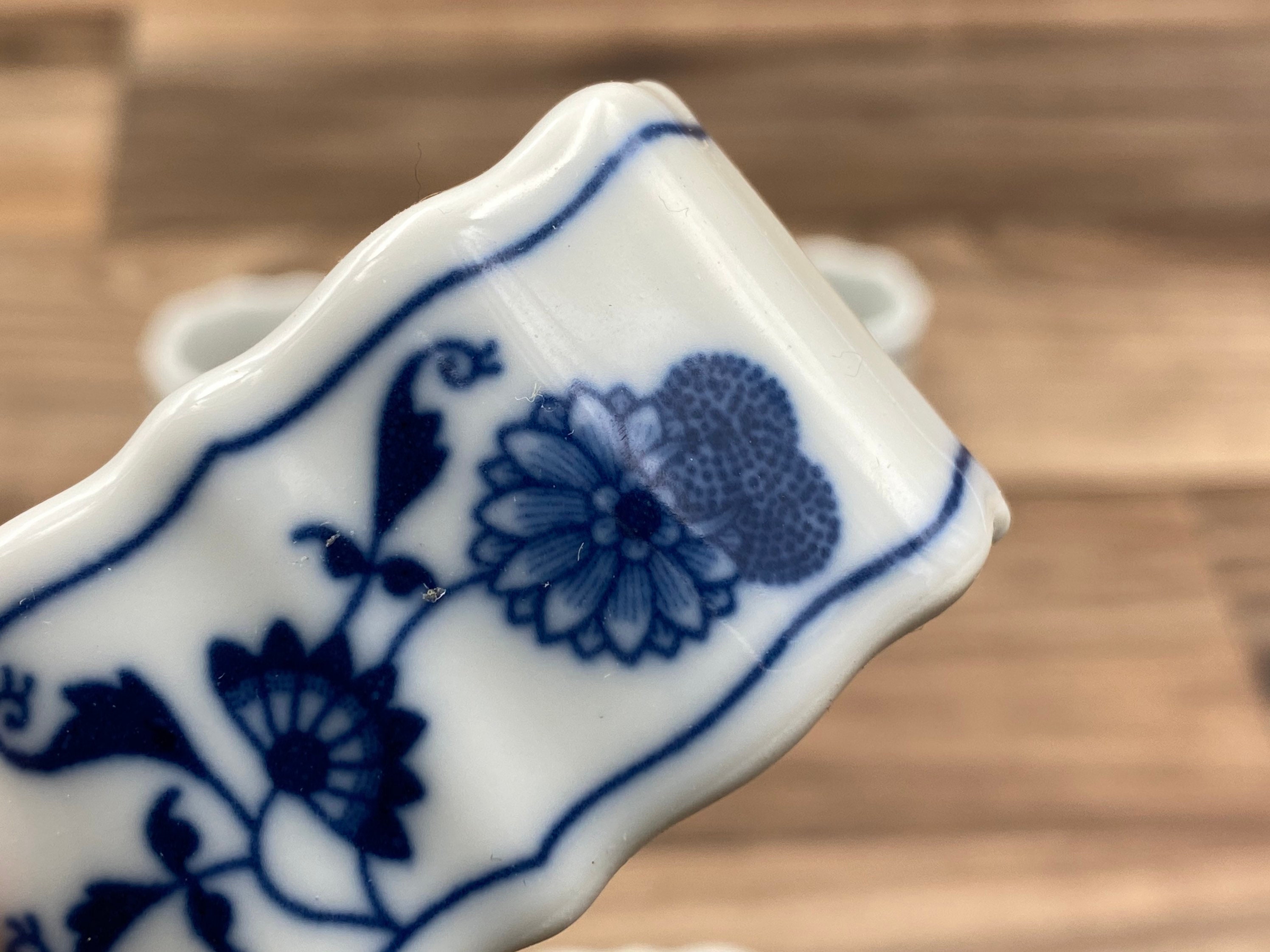 Blue Danube Porcelain Napkin Rings, Set of 4, Vintage Tableware