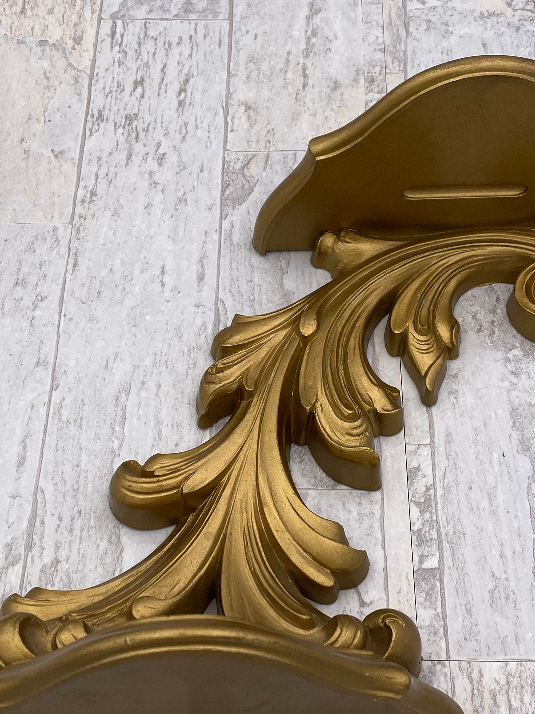 Vintage Gold Wall sconce, Hollywood Regency Style Double Candle holder