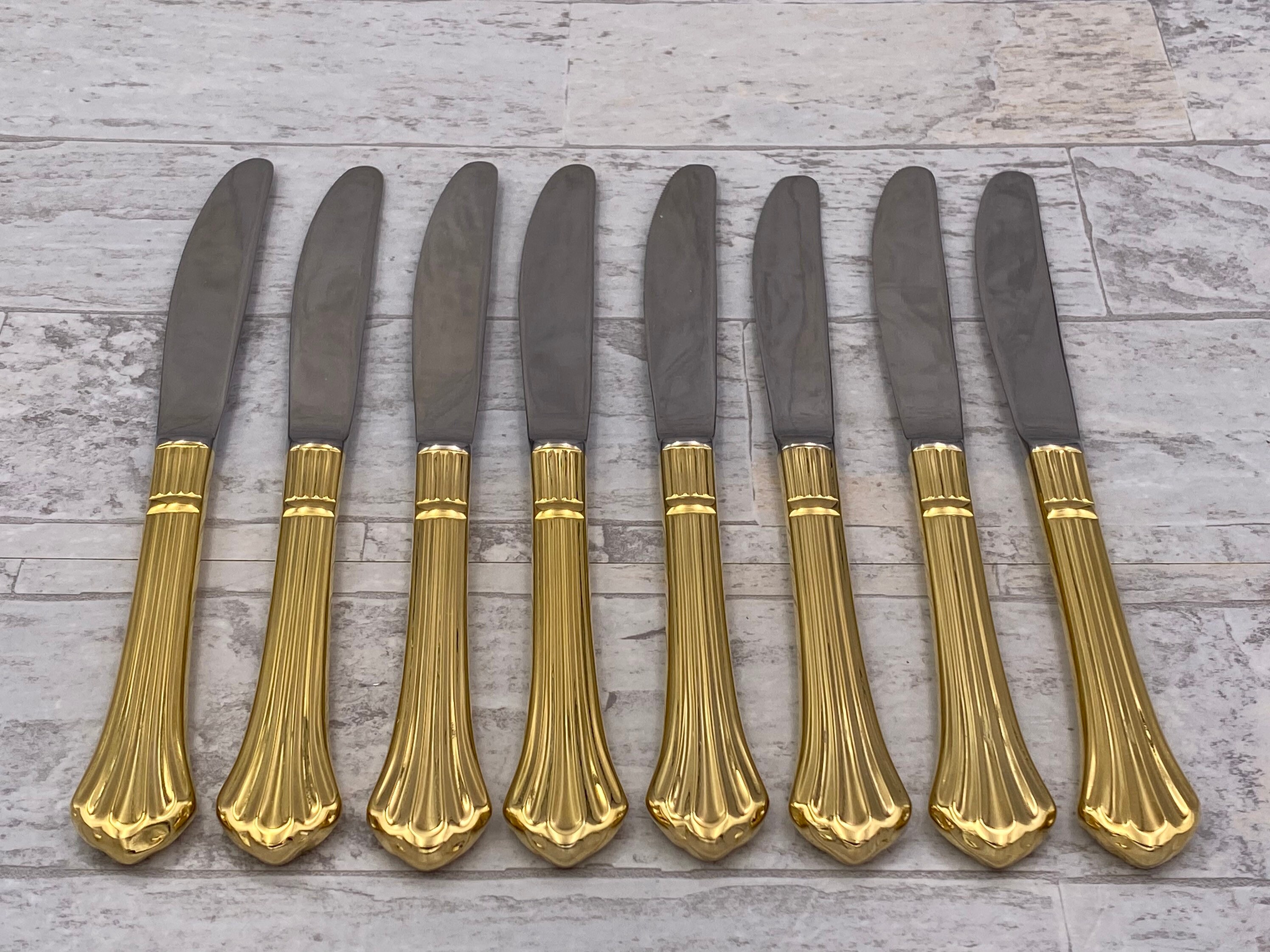 Vintage Flatware set, Retroneu Century Gold, Gold plated Stainless