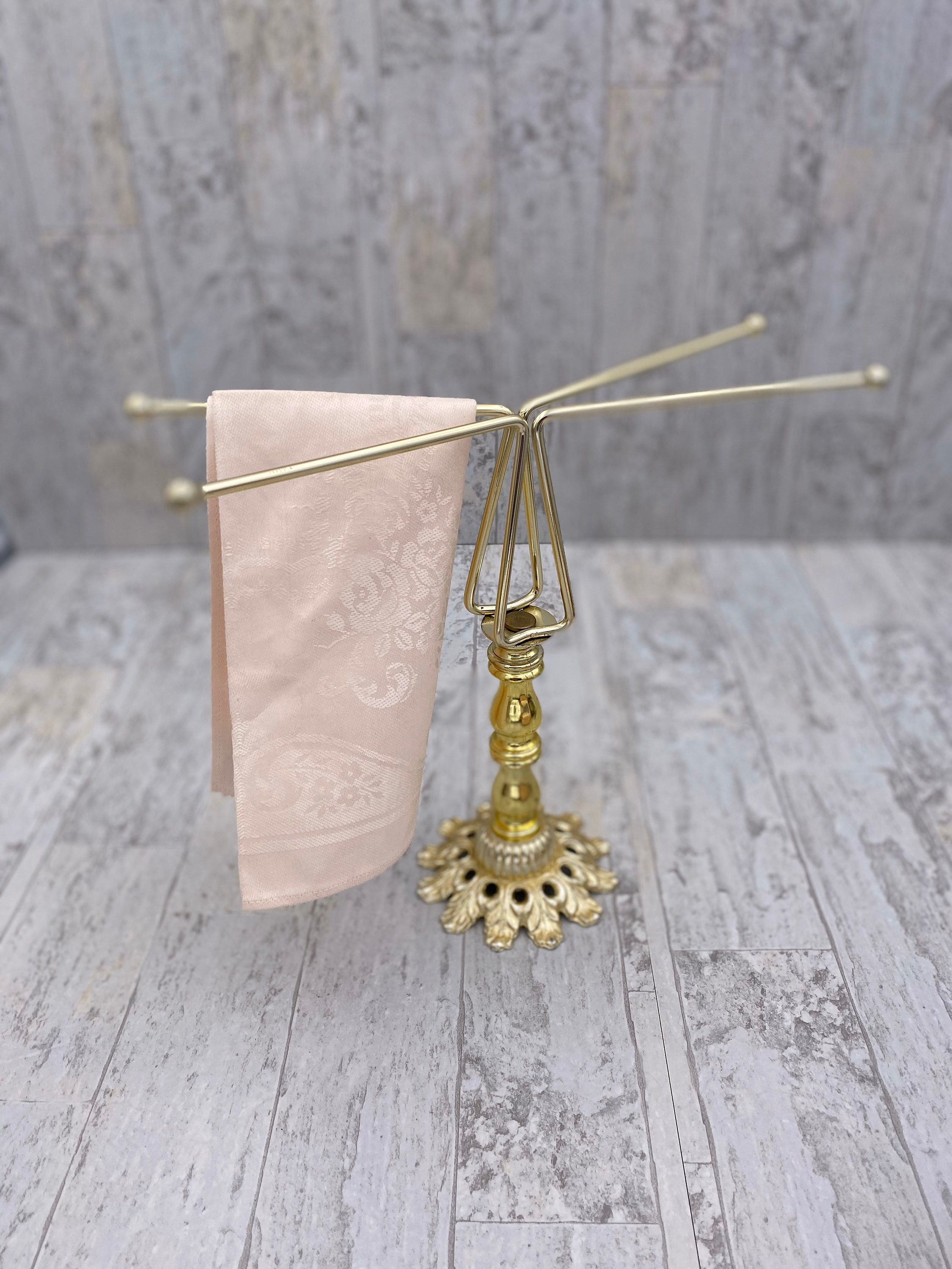 Vintage Guest towel Holder, freestanding towel holder, Bathroom decor