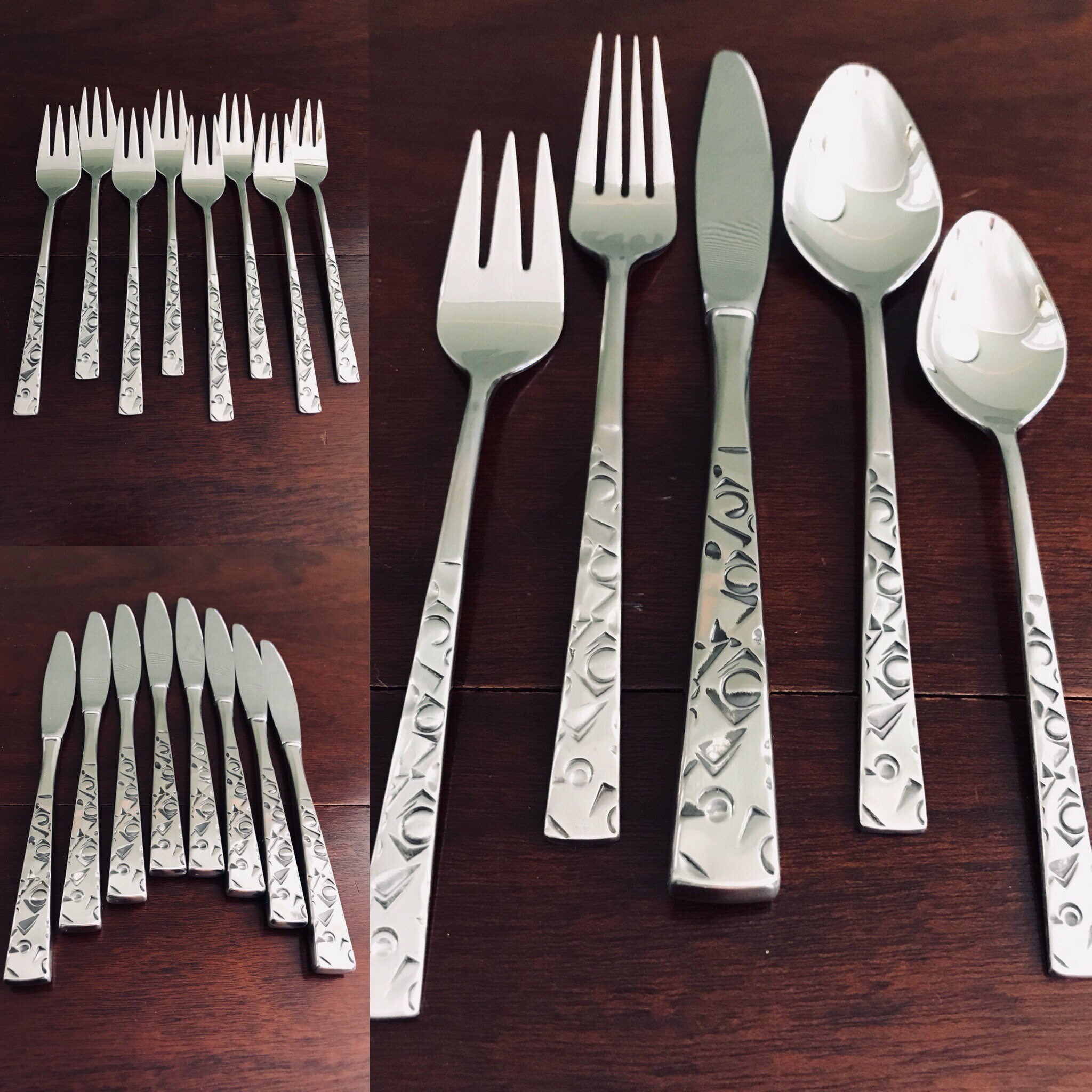 RARE Mid Century Stainless Flatware, Navaho by International Silver
