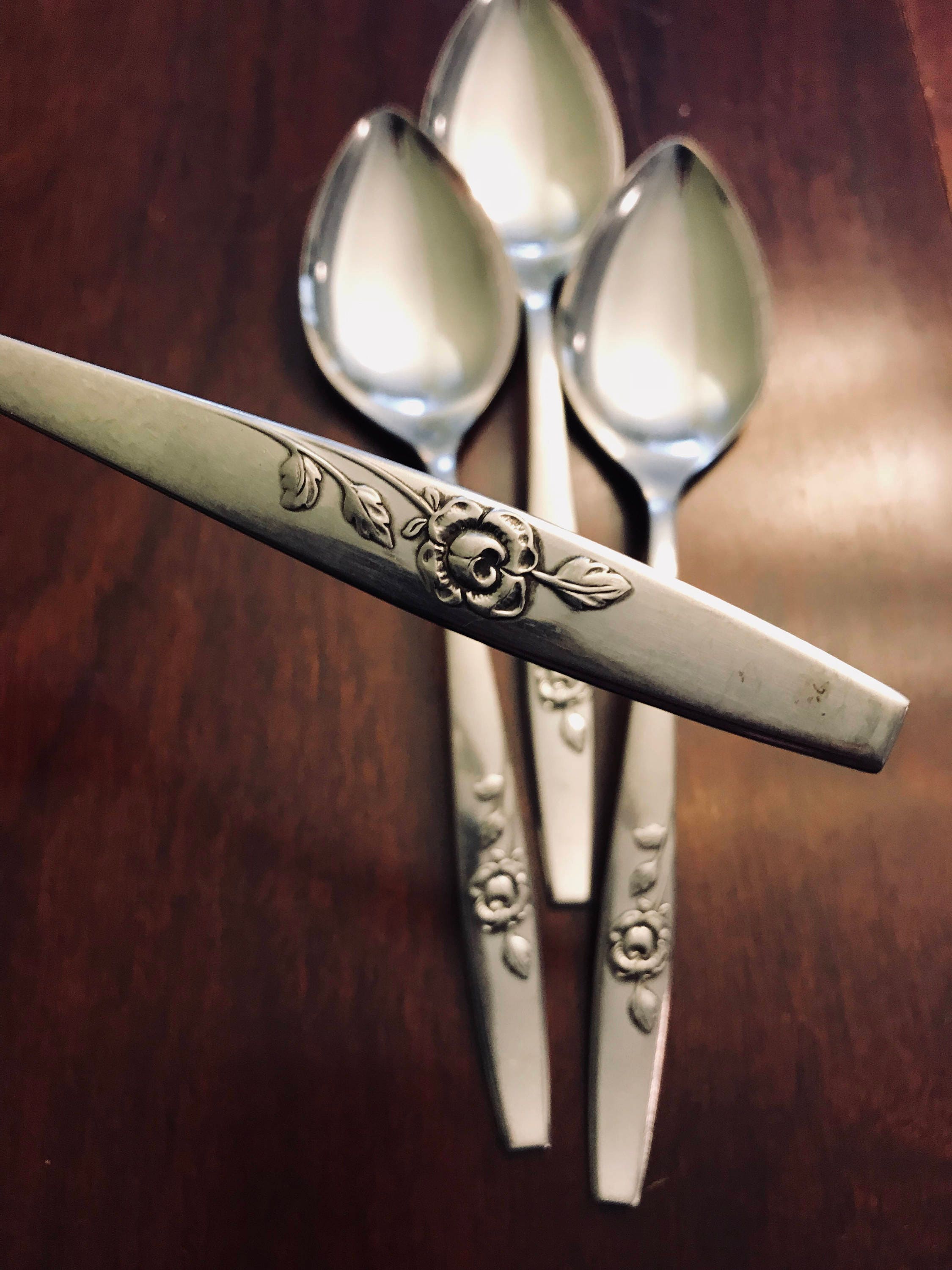 Vintage Oneida Serving Spoon, Our Rose serving spoon, Scientific Stainless 18/8, Made in the USA
