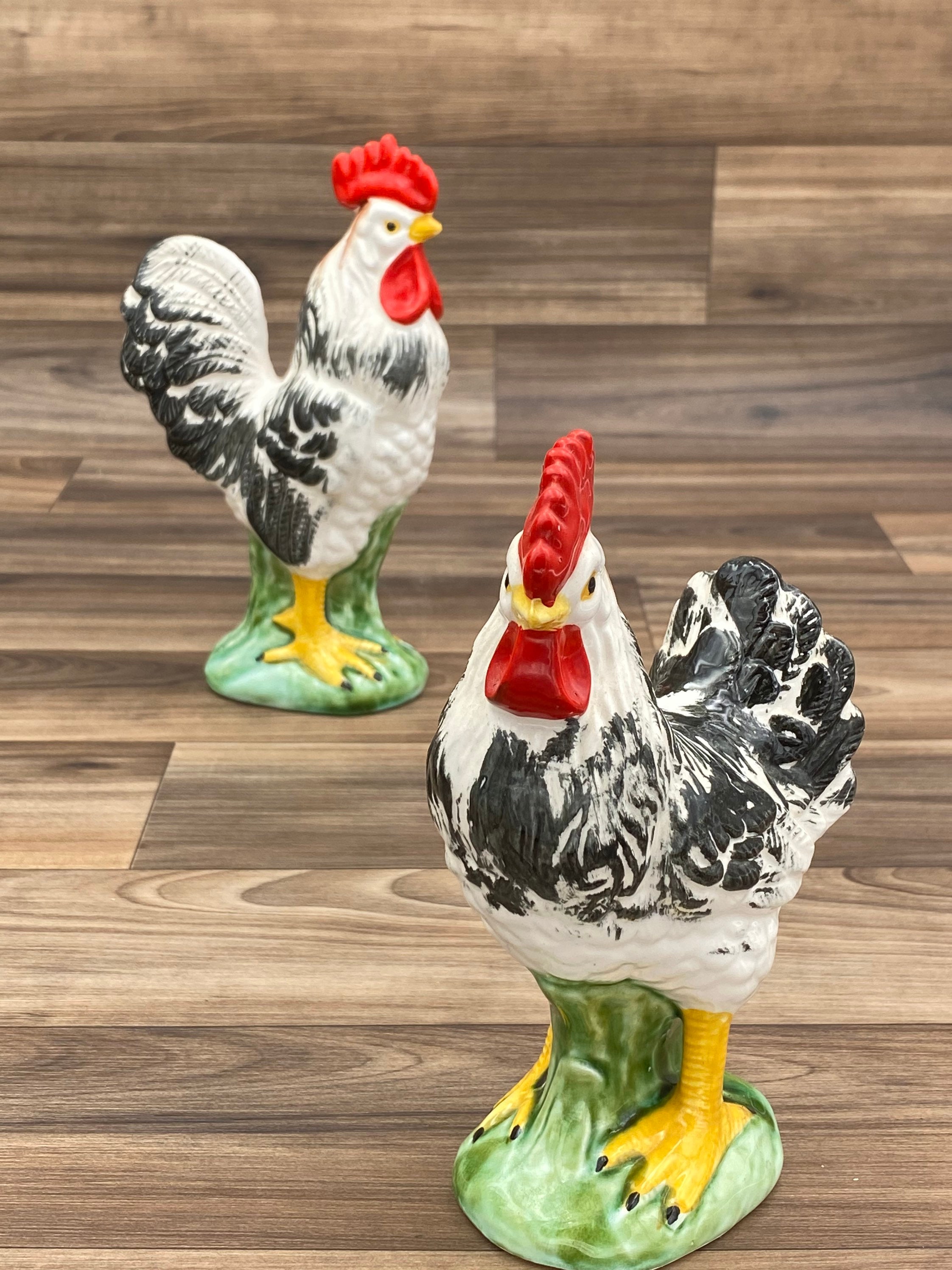 chicken and rooster figurines