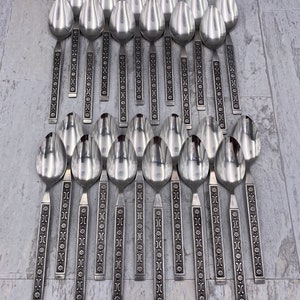 MCM Stainless Flatware set, Large Service for 12, Vintage Silverware Set, Gift for her image 6