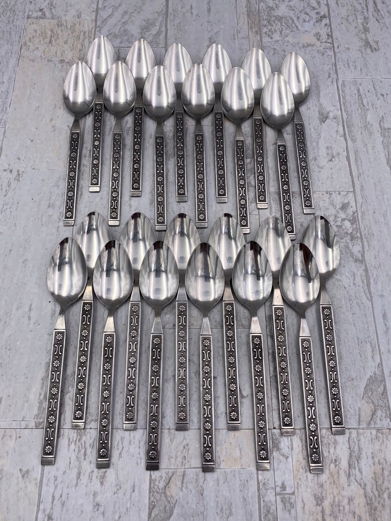 MCM Stainless Flatware set, Large Service for 12, Vintage Silverware Set, Gift for her image 6