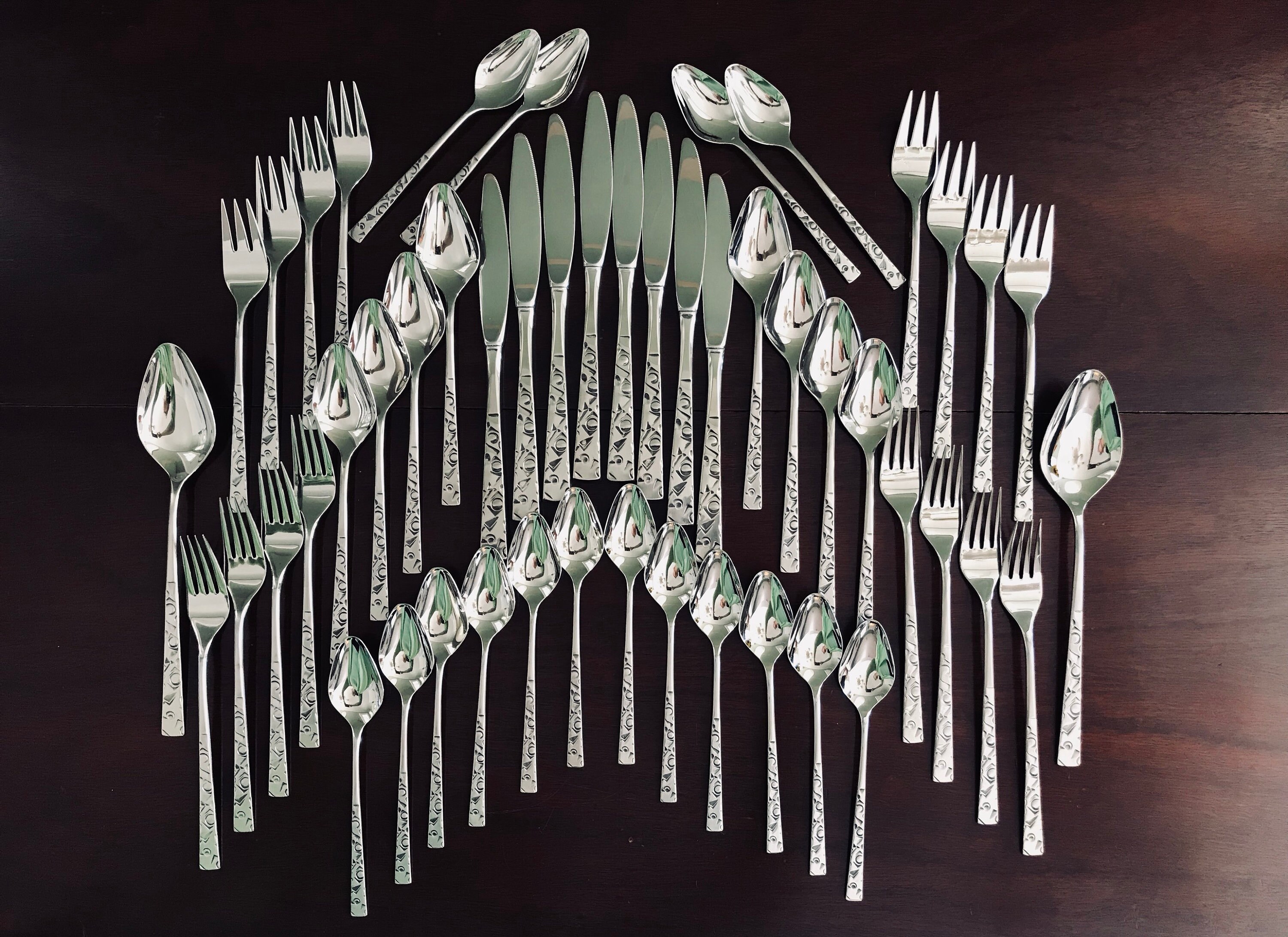 RARE Mid Century Stainless Flatware, Navaho by International Silver