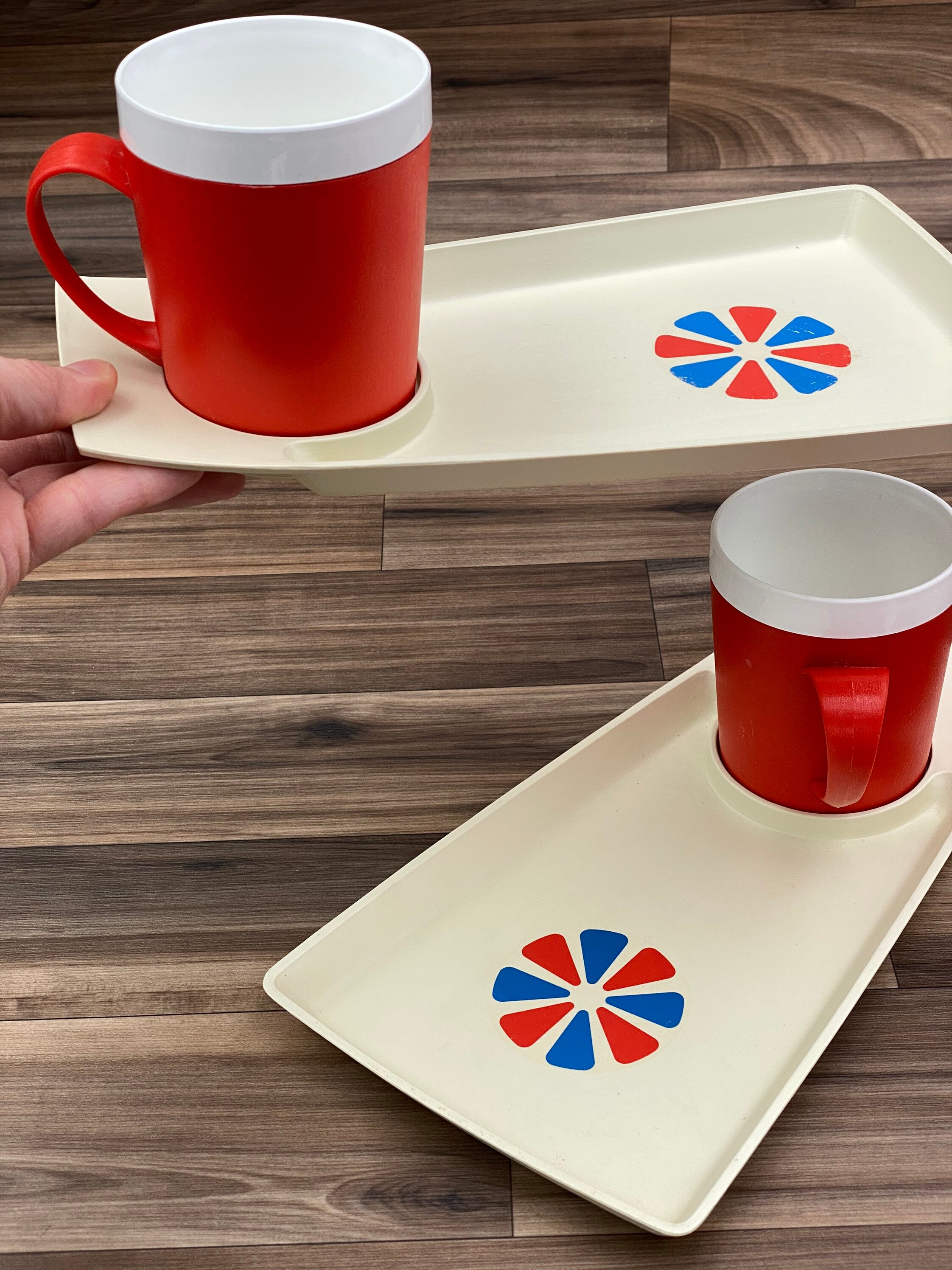 Vintage Picnic set, Plastic Plate and mug set, Picnic plates, Vintage
