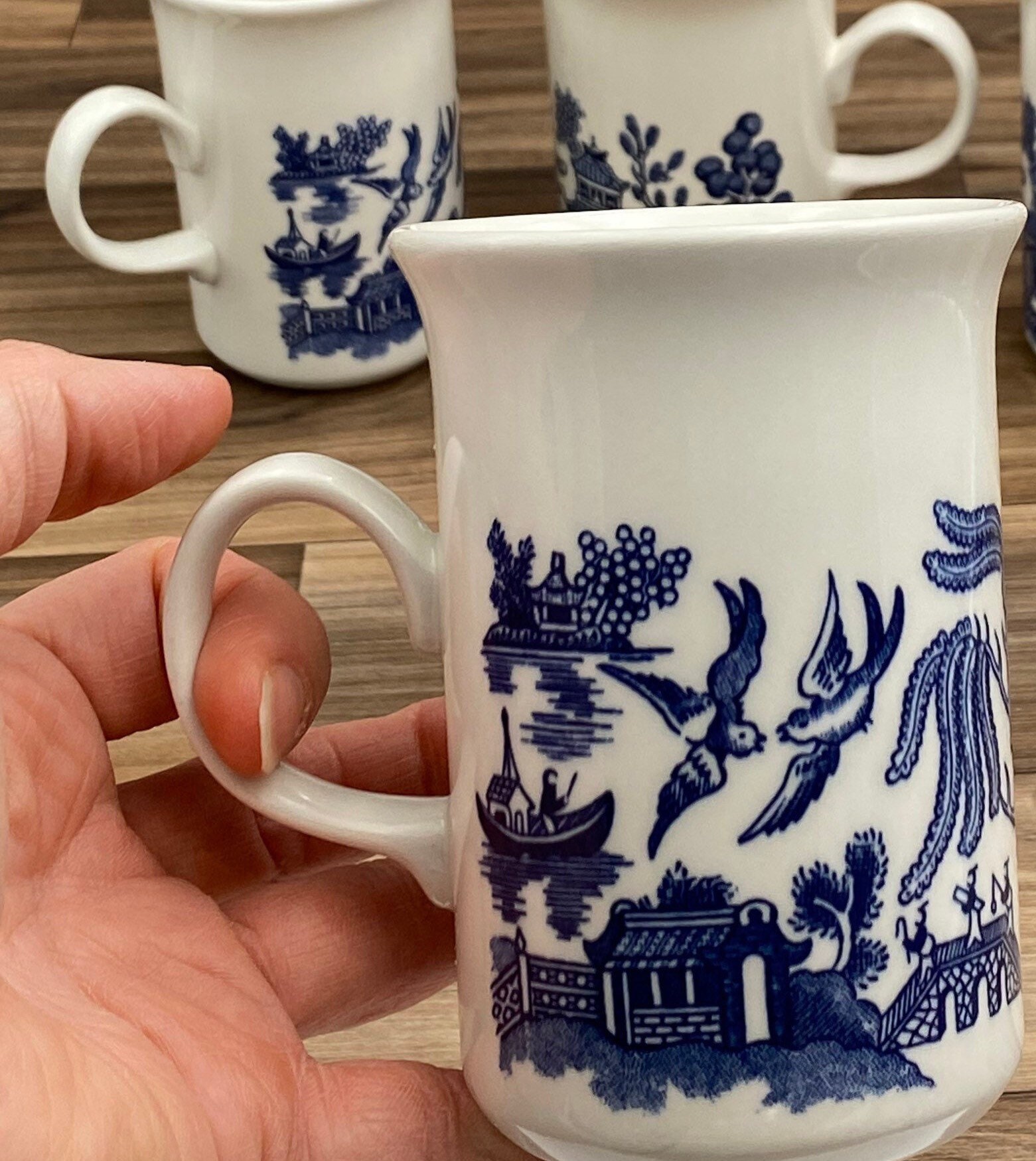 Blue Willow Dishes, Delft Blue, Porcelain Chinaware, Unique Cool Coffee Mugs Calamityware: Things Could Be Worse (Set of 4), Single 12-oz Mug