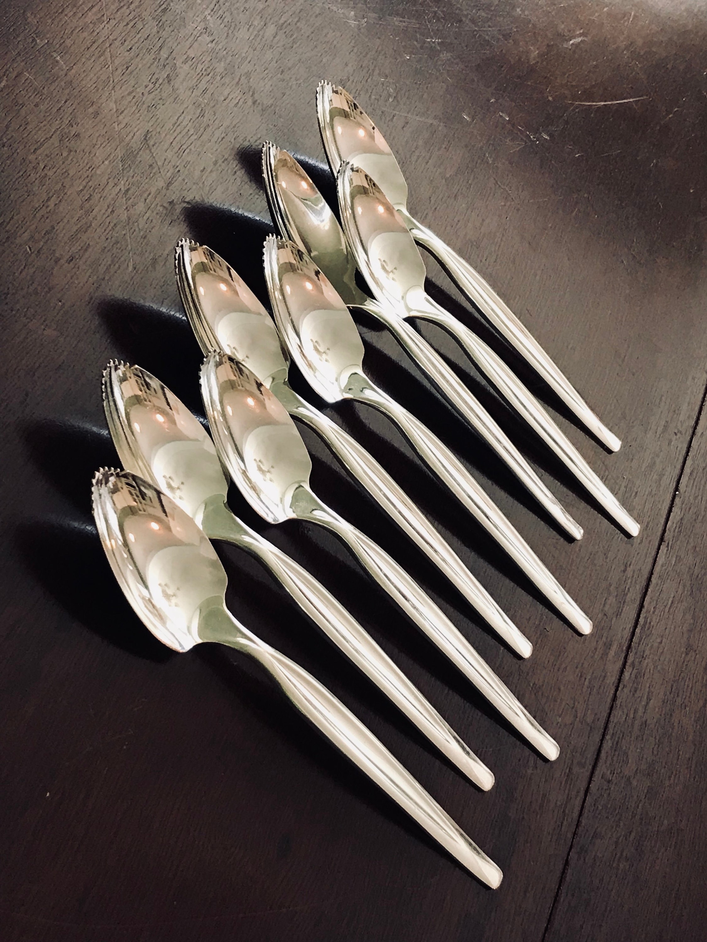 Vintage Fruit Spoons, Grapefruit Spoons Silver Plated citrus spoons