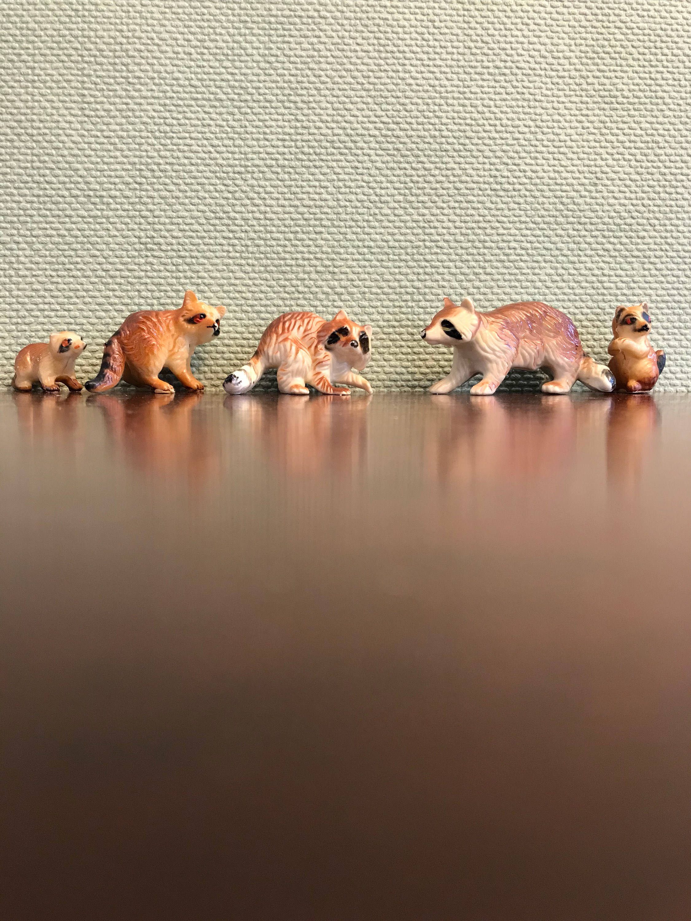 Mini Racoon Figures Vintage Racoon figurines, Celluloid Racoon Figurines, Woodland ...