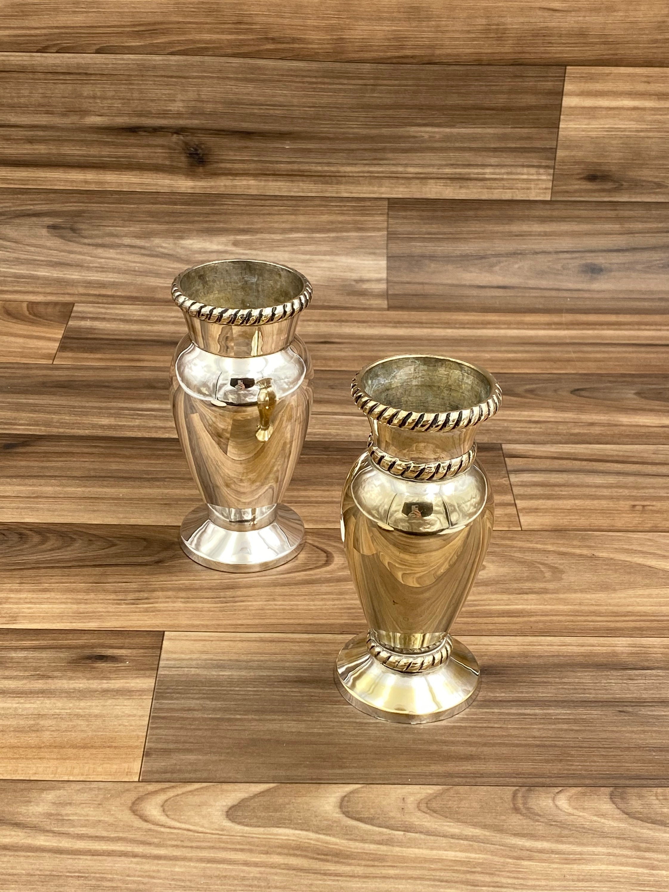 Small Silver Vases, Vintage Silver plated Bud vases by Pottery Barn