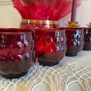 Old Fashioned Bubble Ruby Glasses Anchor Hocking Drinkware - Etsy