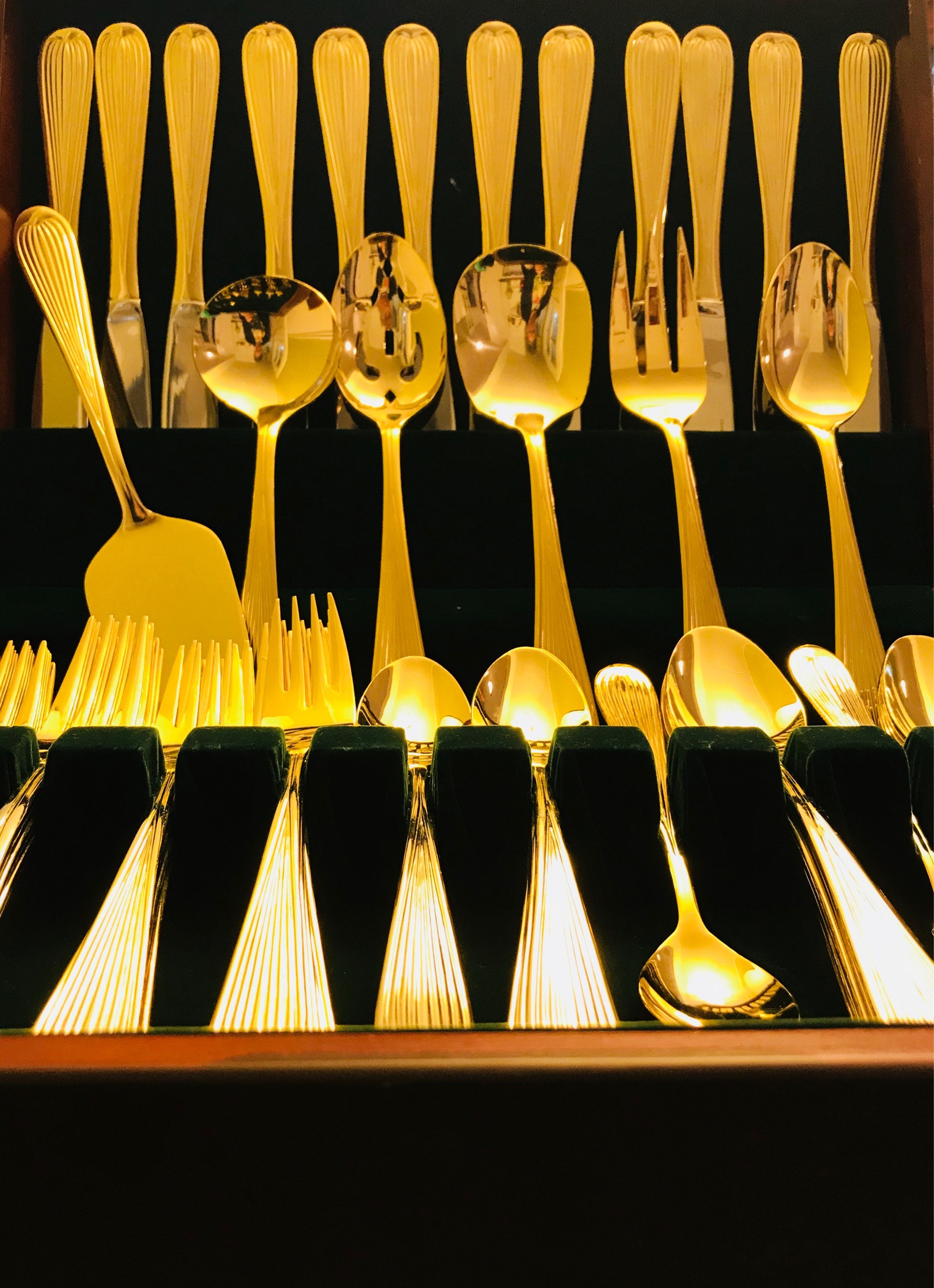 LAYAWAY PAYMENT 1 For DONNA Gold Flatware Set, complete 68 piece