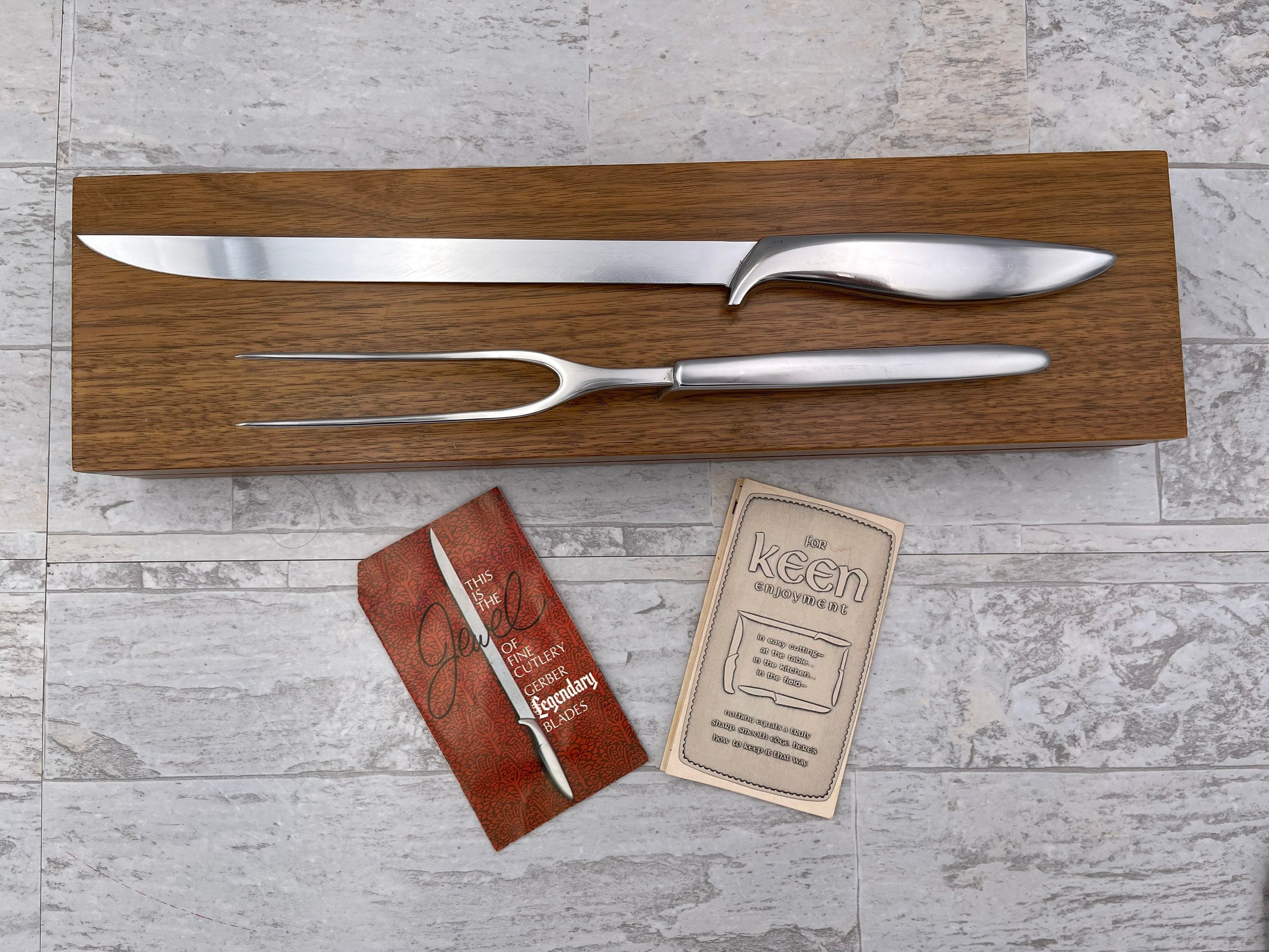 Vintage Gerber Legendary Knives, Mid century Modern Stainless Steel