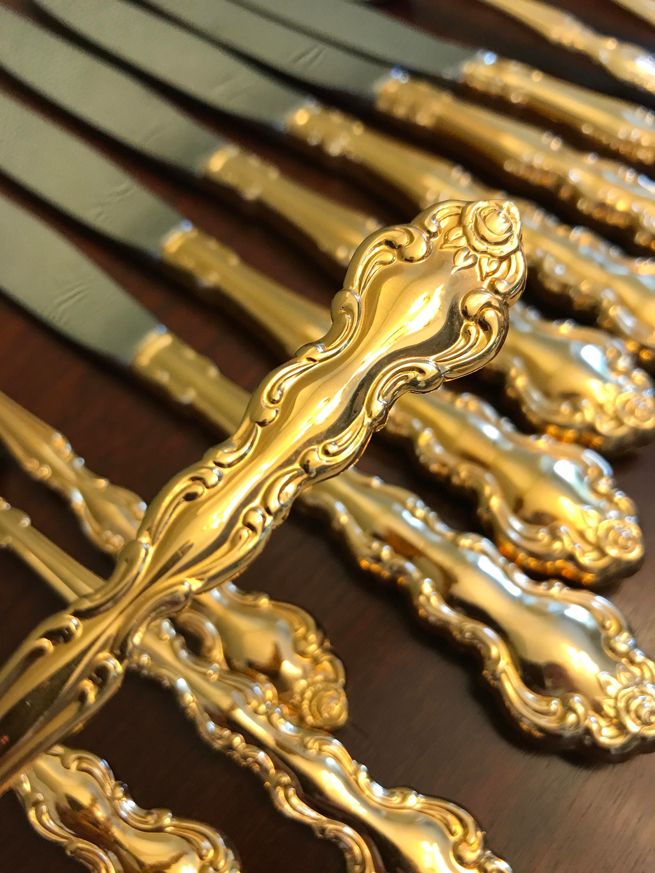 Vintage Gold Flatware, Oneida Community Beethoven Gold Flatware