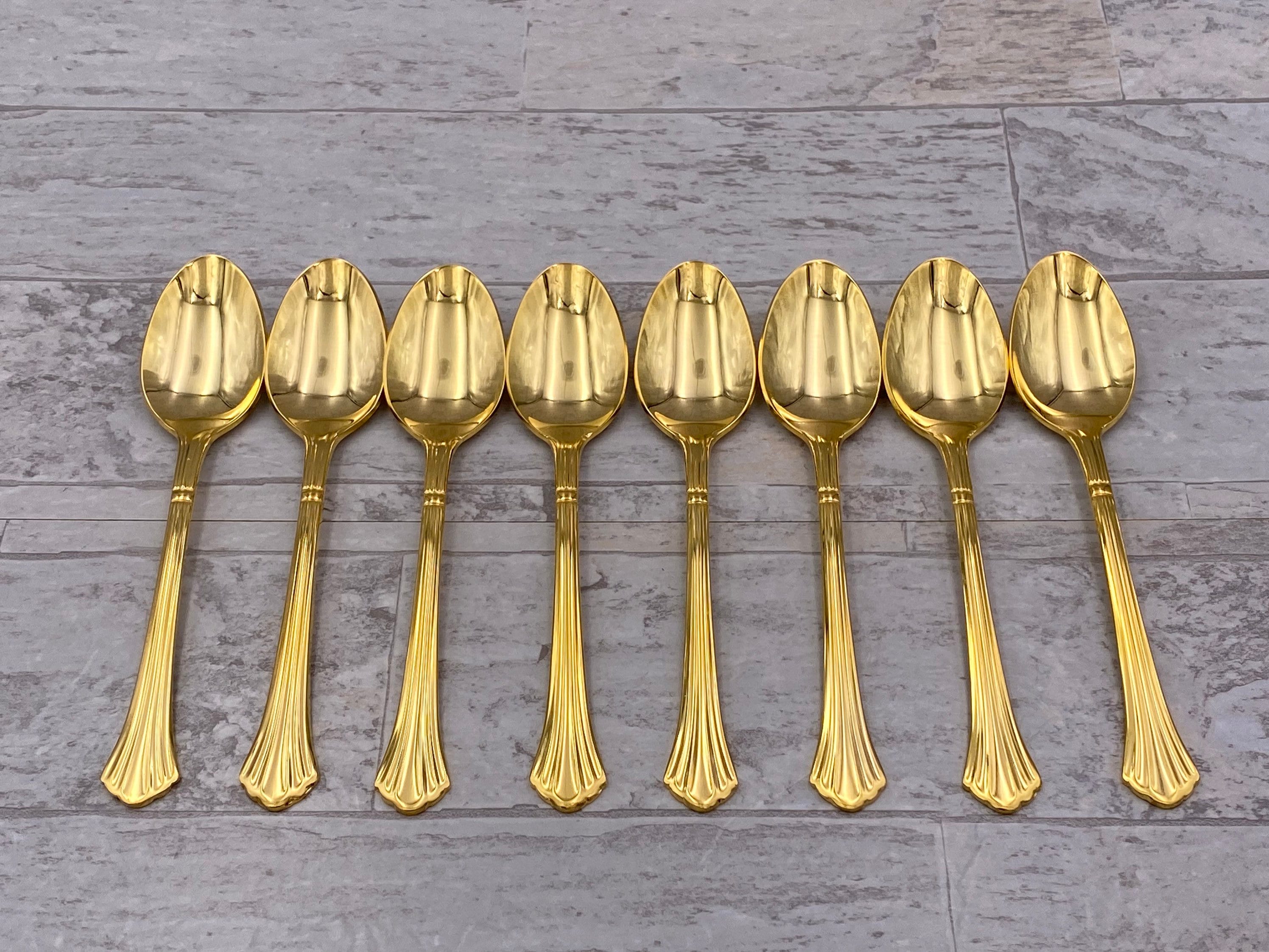Vintage Flatware set, Retroneu Century Gold, Gold plated Stainless