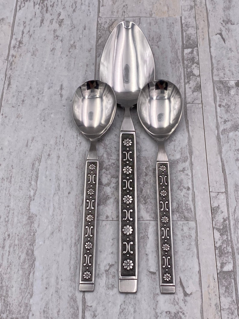 MCM Stainless Flatware set, Large Service for 12, Vintage Silverware Set, Gift for her image 9