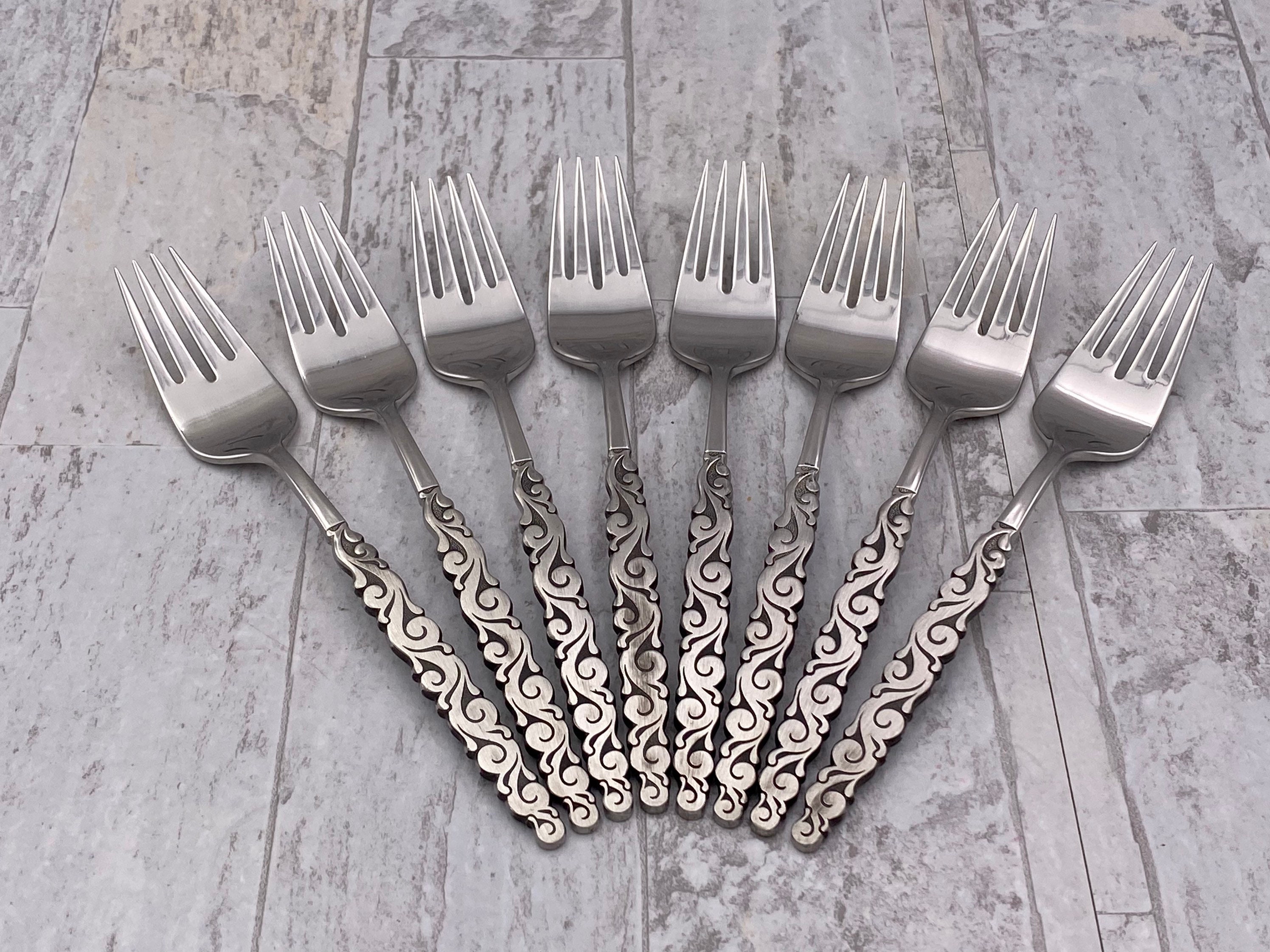 Vintage Flatware Set, MCM Florentine Scroll Stainless Silverware Set