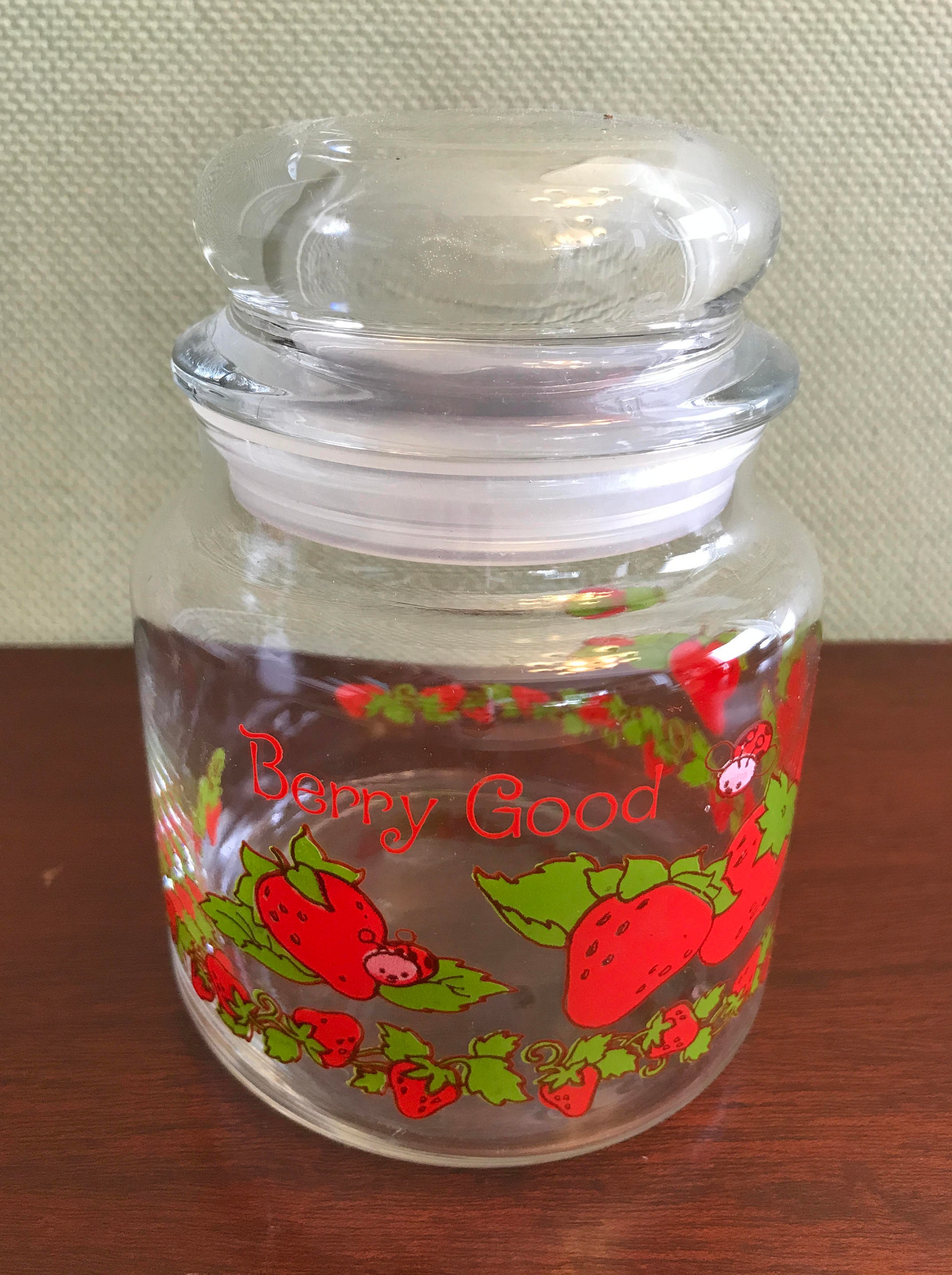Strawberry Shortcake Glass Jar, Strawberry Shortcake Collectible