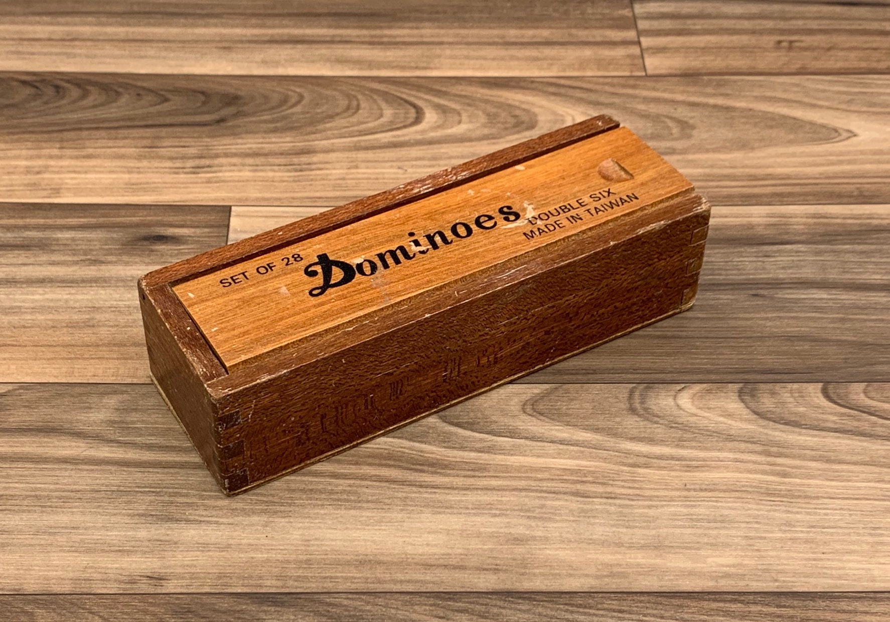 Vintage Dominoes in Wooden box, Double Six Dominoes Family Game night