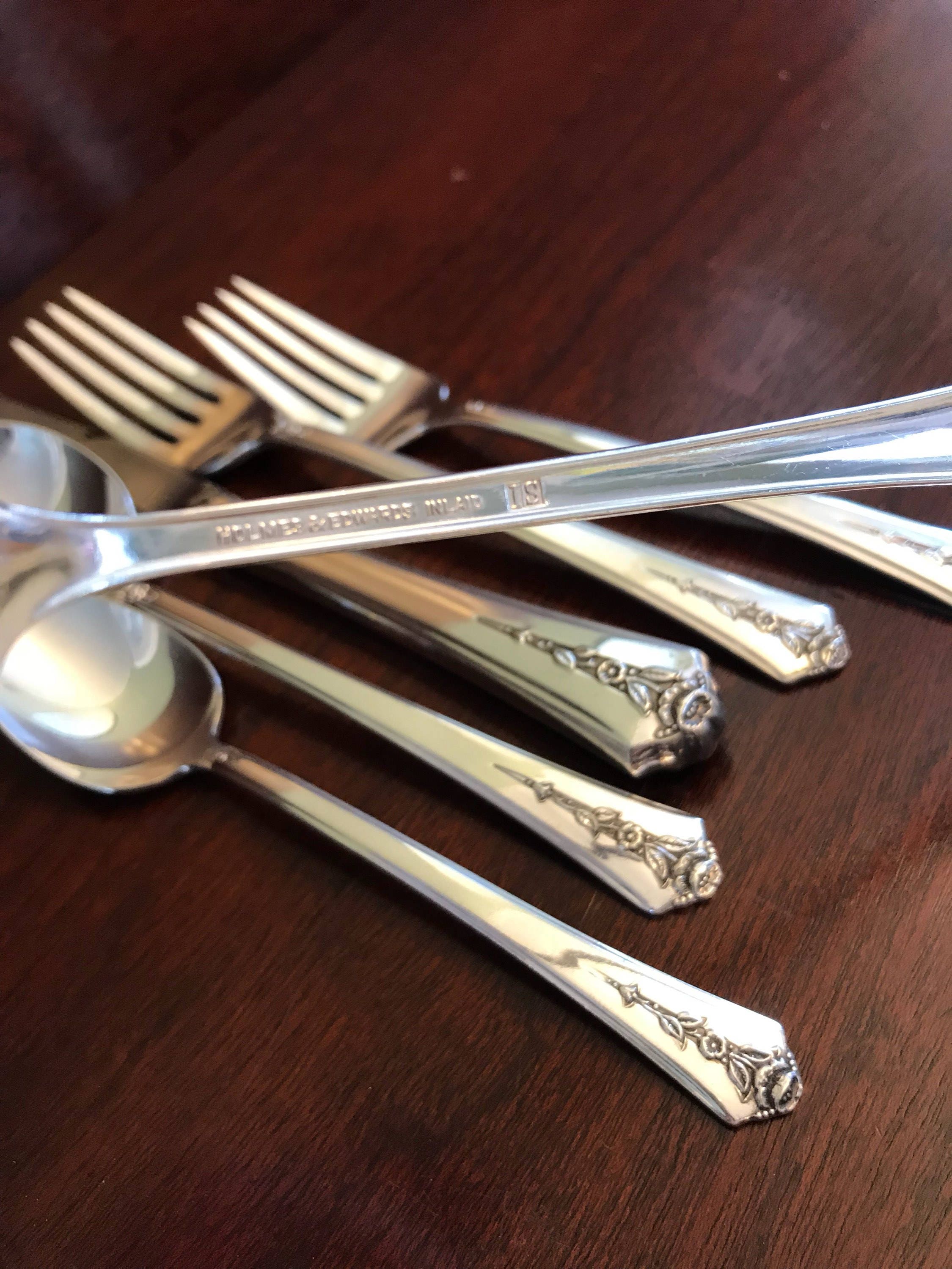 Vintage Spring Garden Silverware, 6 piece place setting, Holmes and