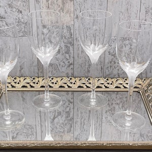 Lenox Atrium Crystal Glasses, Set of 2 Wine glasses, Vintage Drinkware, Luxury Glassware