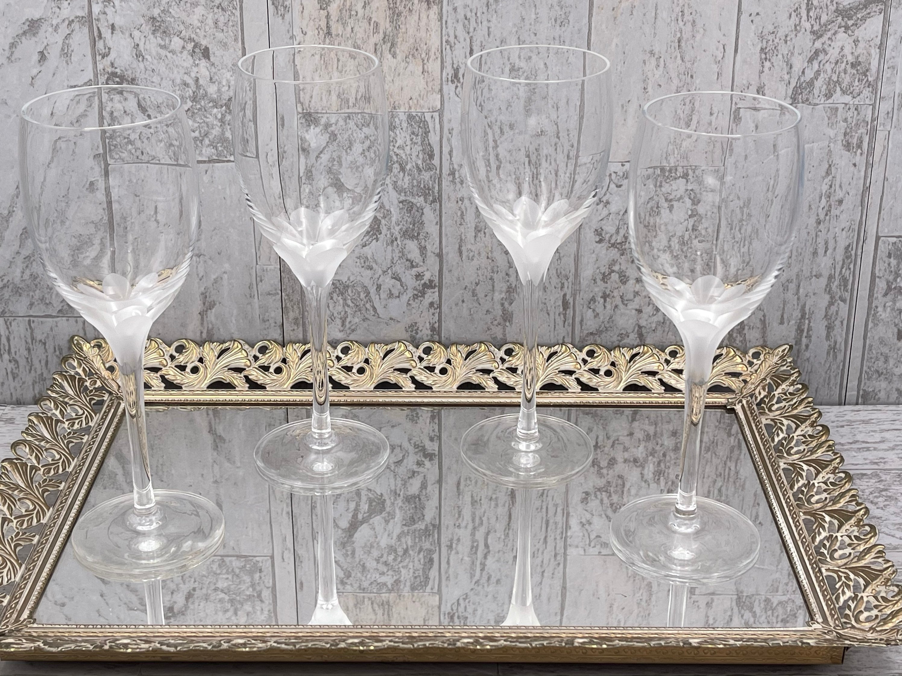 Set of 2 Elegant Wine Glasses With Velvet Box, German Sliver Wine