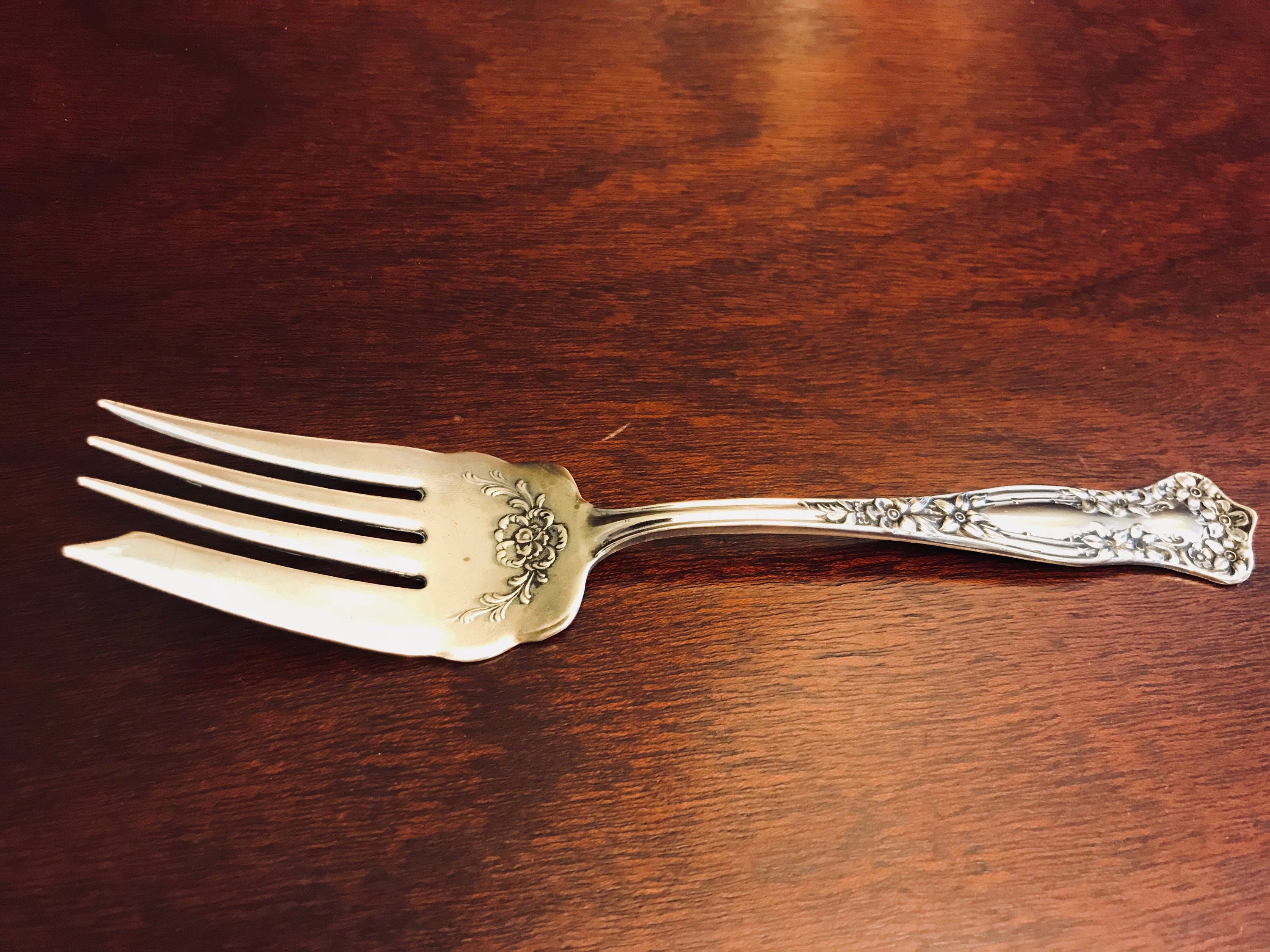 Antique Cold Meat Serving Fork, silverplate serving Fork, circa 1913