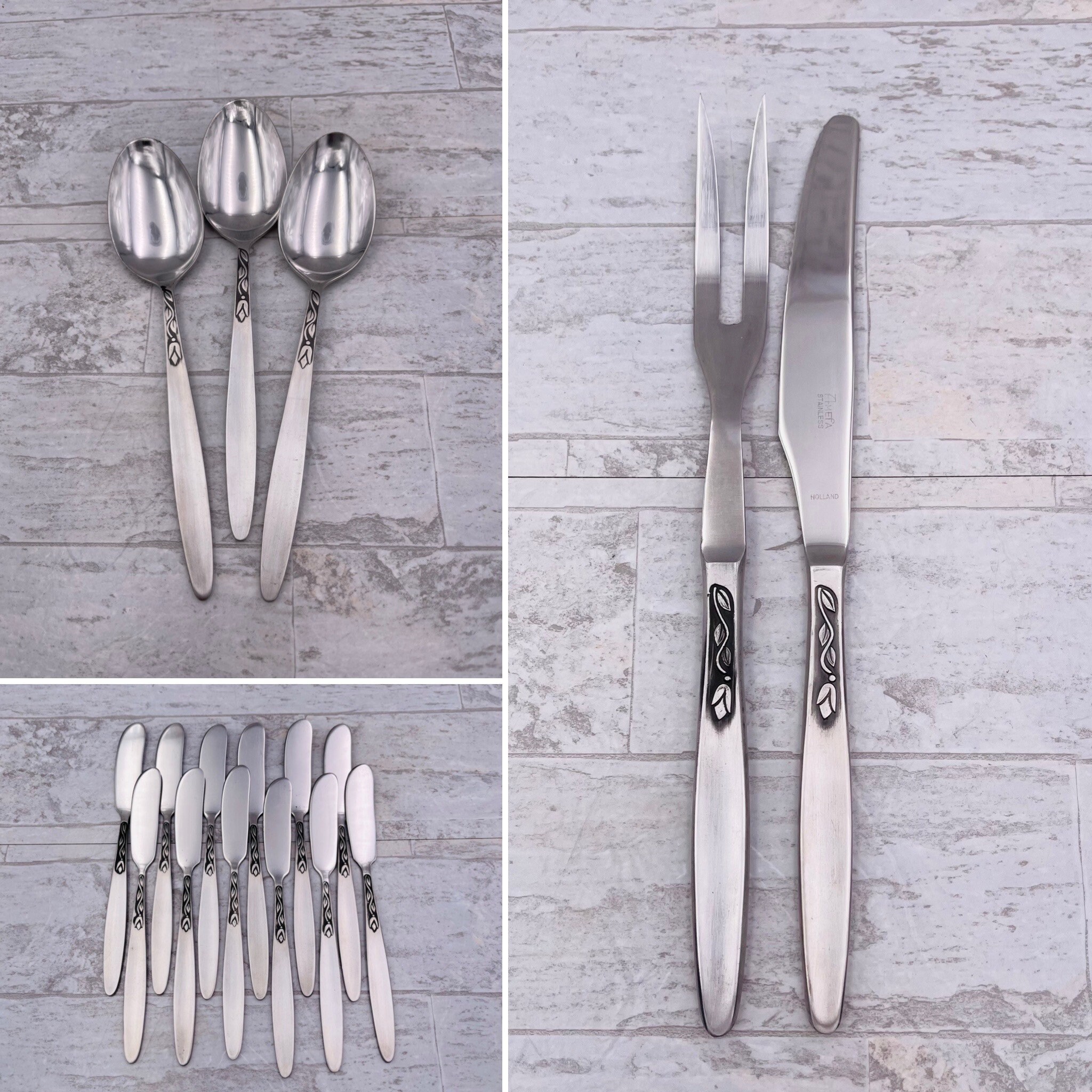 Danish Modern flatware, Tulip Time by Amefa, Tulip pattern Silverware