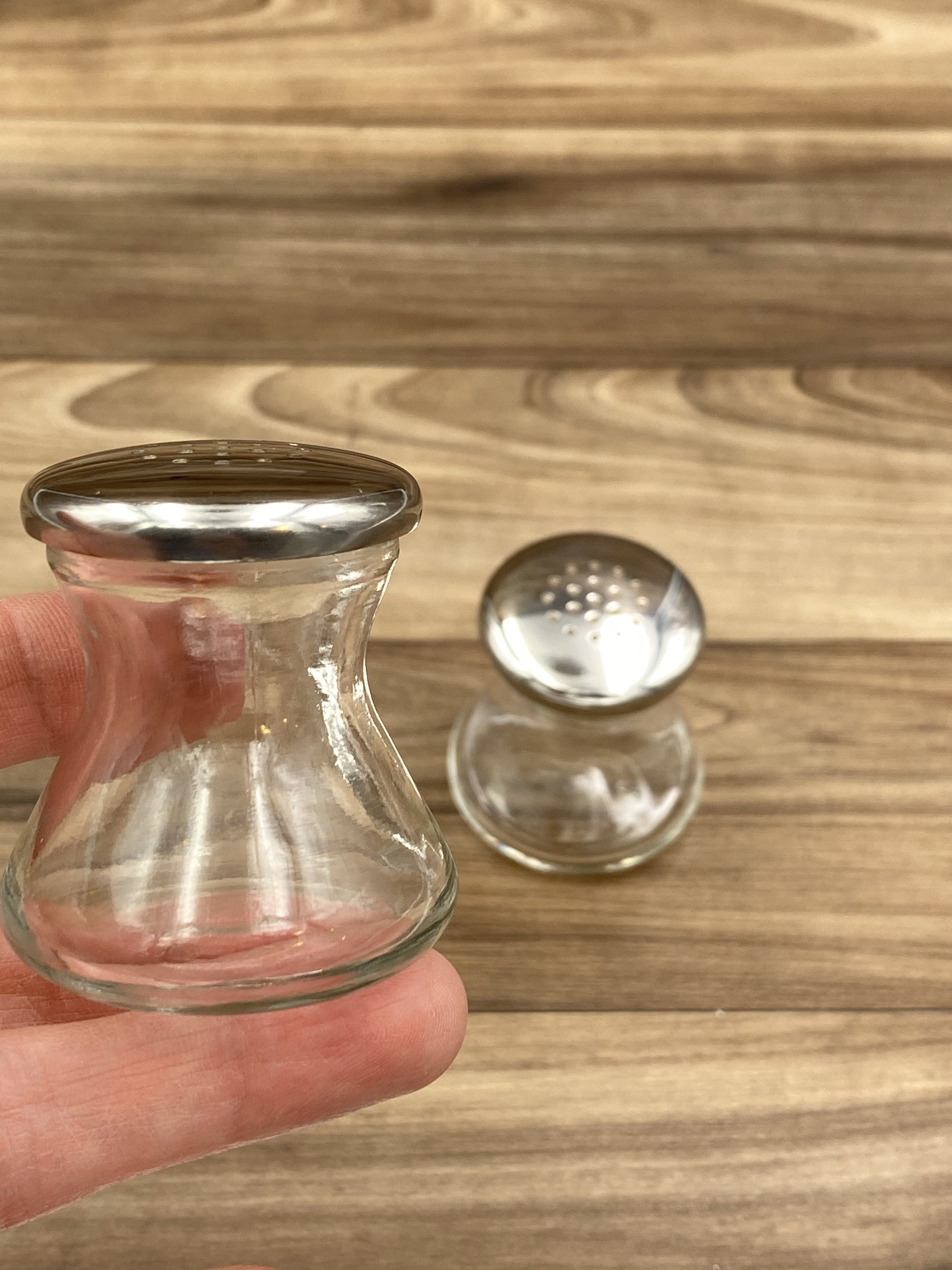 Mid Century Cromargan Salt and Pepper Shakers, WMF glass salt pepper