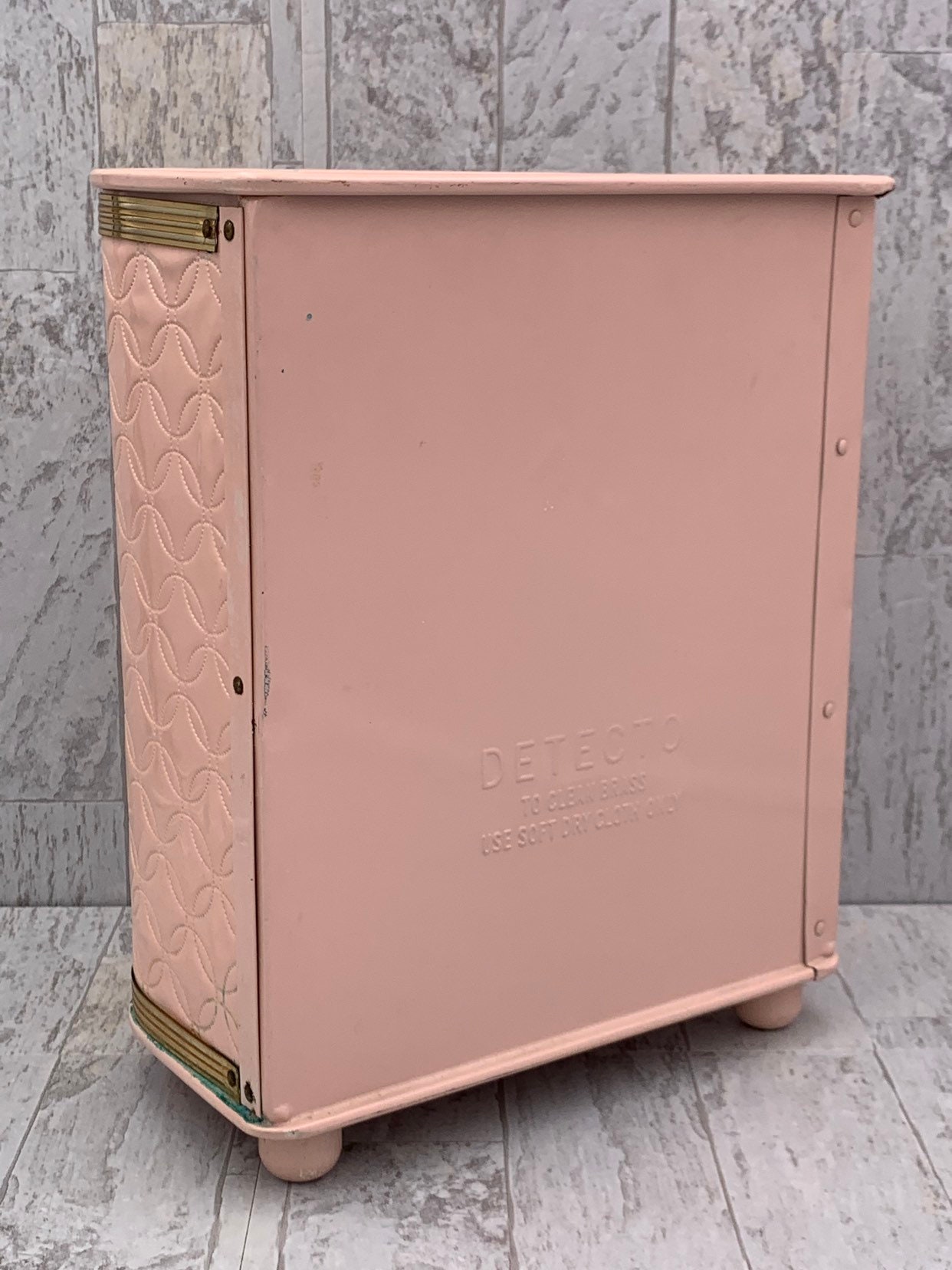 Vintage Pink Bathroom set, Shabby Chic Bathroom, Bathroom waste basket