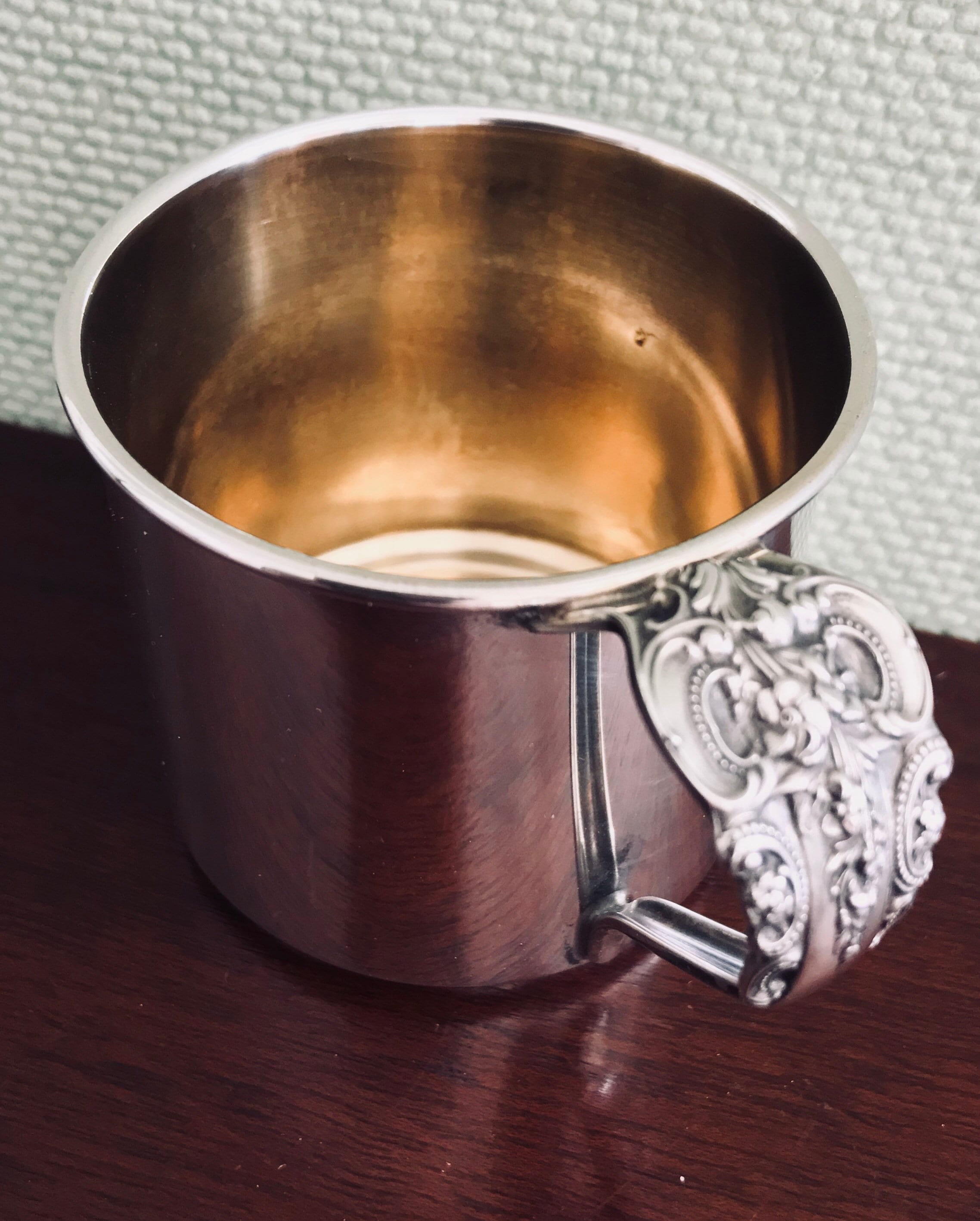Sterling Silver Baby Cup, Wallace Grande Baroque Silver Cup, Babys