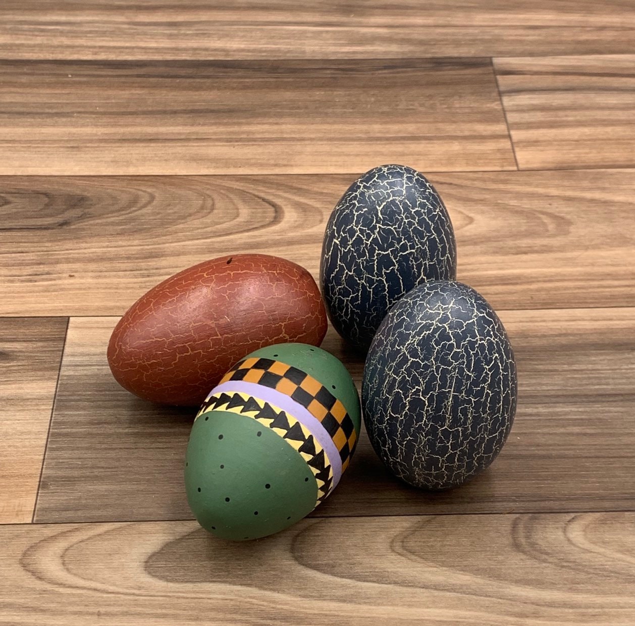 Painted Wooden Eggs, Rustic Farmhouse Decor, Country Kitchen