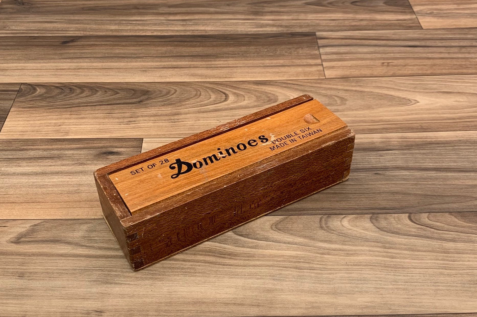Vintage Dominoes in Wooden box, Double Six Dominoes Family Game night