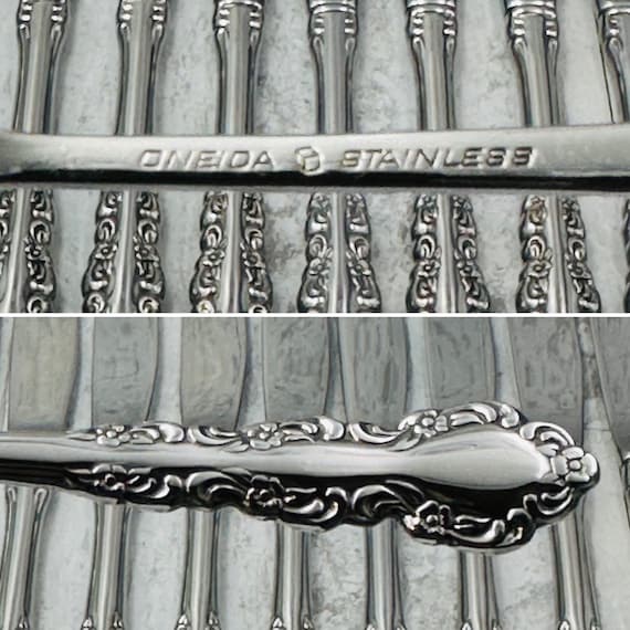 Vintage Oneida Shelley Flatware Set for 12: Stainless Silverware