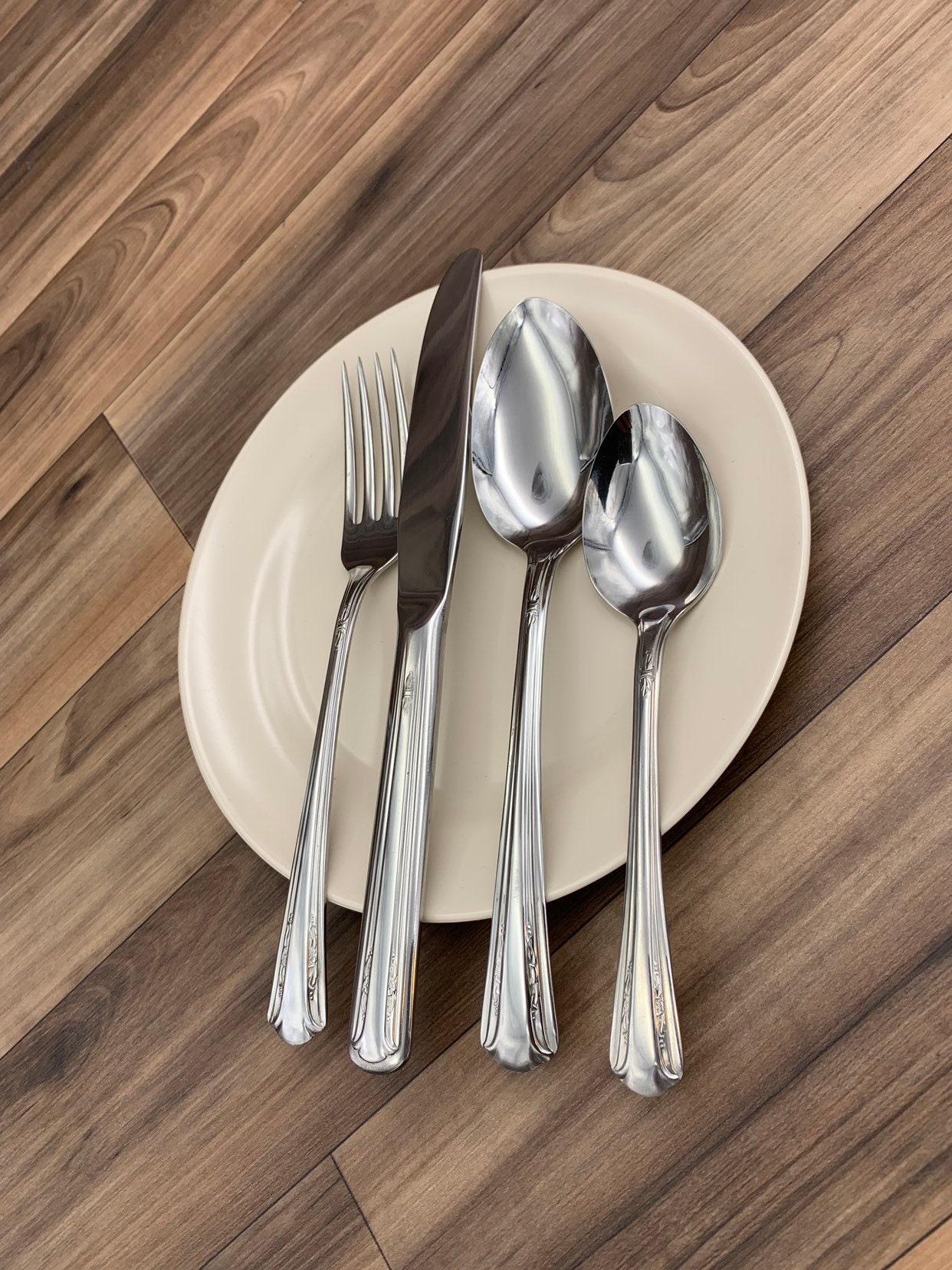 Vintage Stainless Flatware set, Service for 6 Sincerity Silverware set