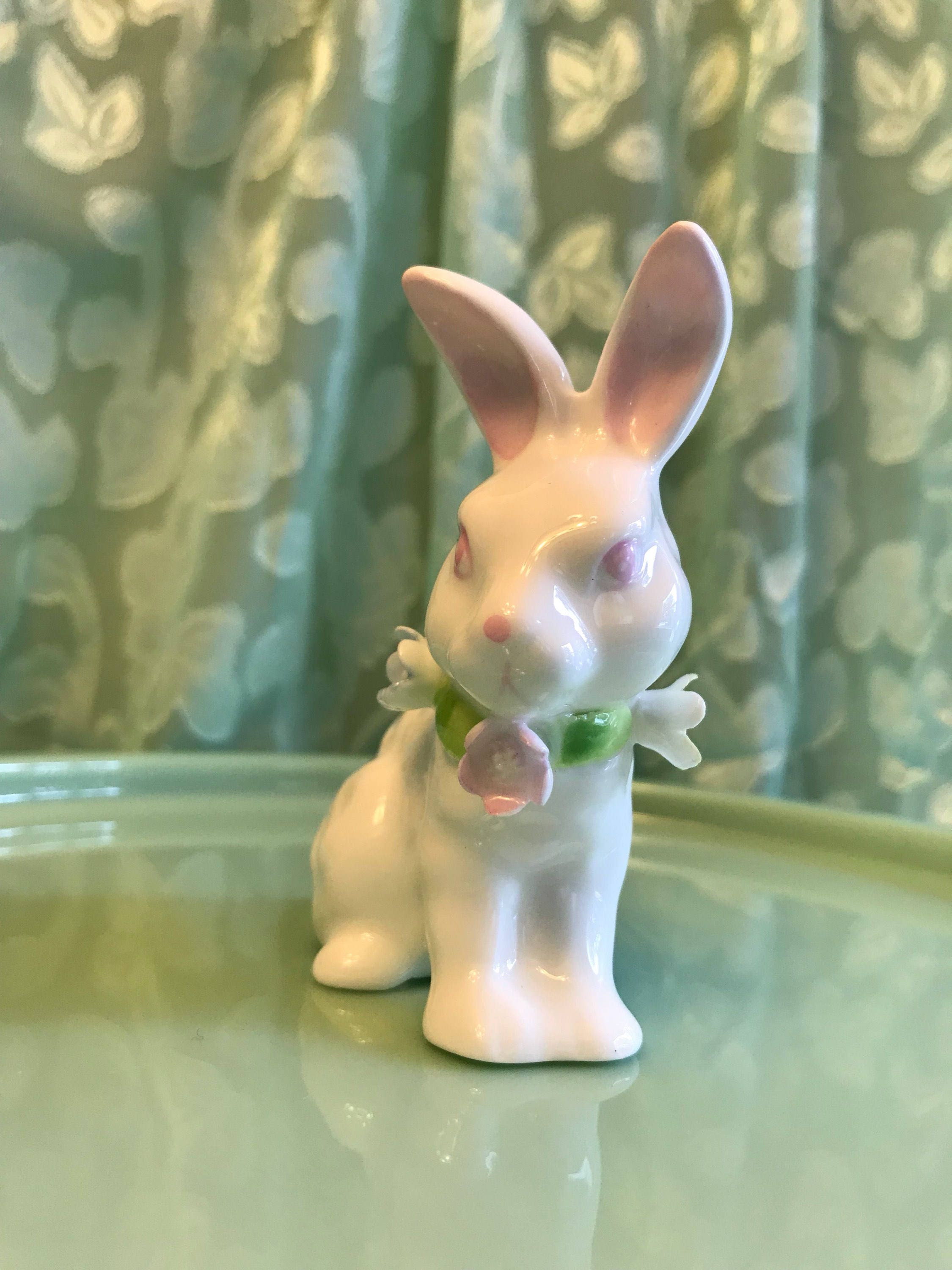 Porcelain Bunny Figurine, Figural white Bunny, Porcelain Easter Bunny