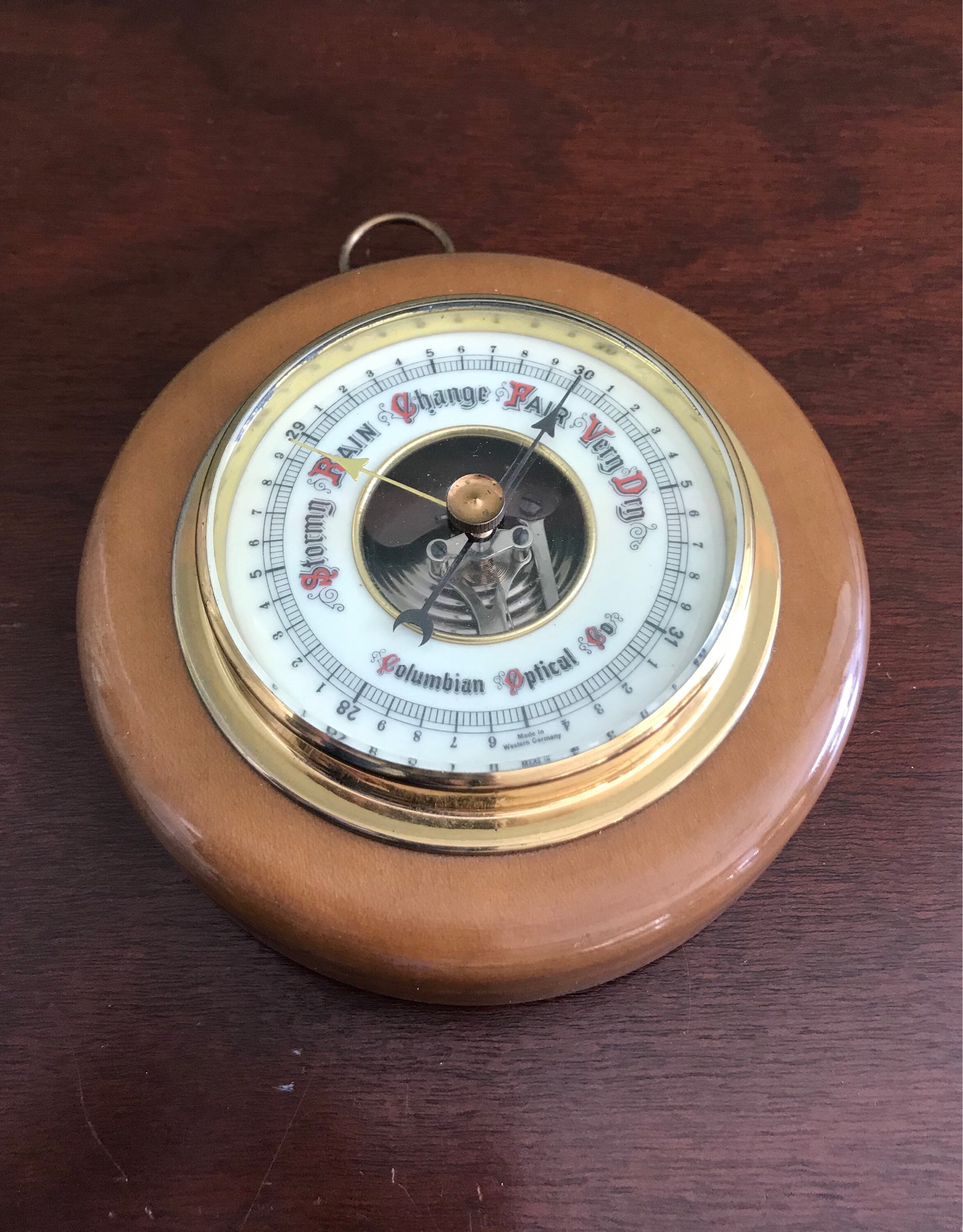 Vintage Barometer, Rare Myrtlewood Barometer, Columbian Optical Co