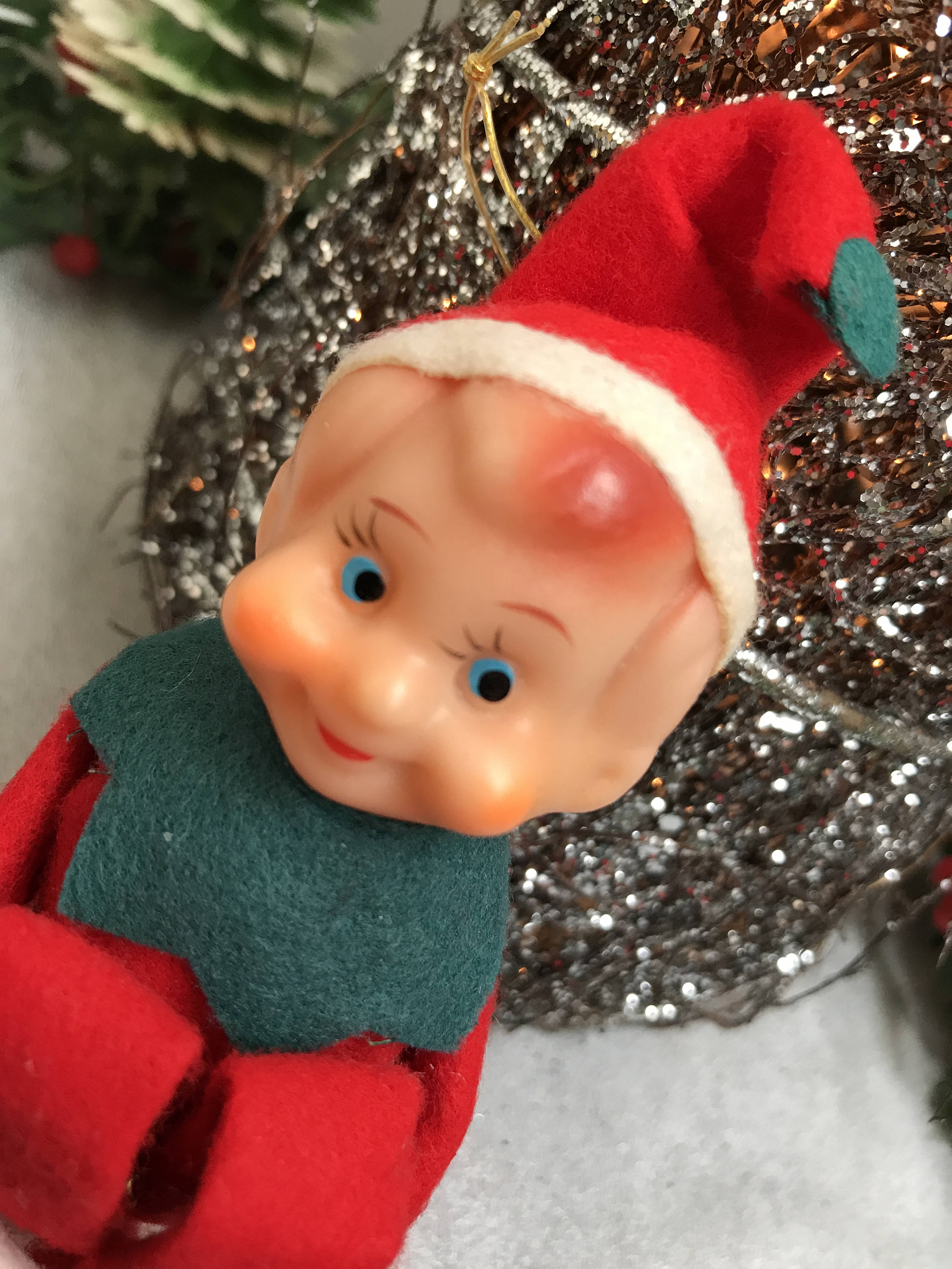 Vintage Knee Hugger Elf, Christmas Elf Ornament, Pixie Elf Knee Hugger ...