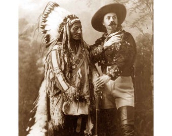Sitting Bull and Buffalo Bill - Quality Reprint of a Vintage Photo