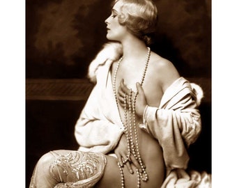 Zeigfeld Girl With Pearls - Quality Reprint of a Vintage Photo