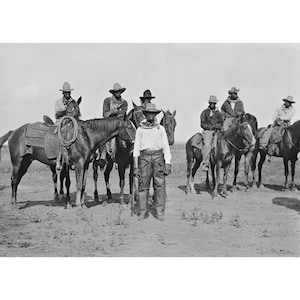 Black Cowboys in Bonham Texas 1890 - Quality Reprint of a Vintage Photo
