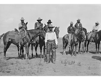 Black Cowboys in Bonham Texas 1890 - Quality Reprint of a Vintage Photo