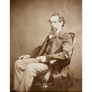 Portrait of Charles Dickens - Quality Reprint of a Vintage Photo