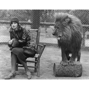 Greta Garbo and the MGM Lion - Quality Reprint of a Vintage Photo