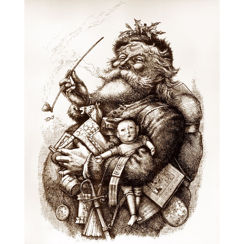 Santa Claus Vintage Illustration From 1881 by Thomas Nast Etsy Canada