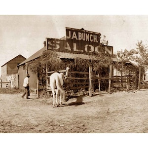 Saloon in Grand, Oklahoma - Quality Reprint of a Vintage Photo