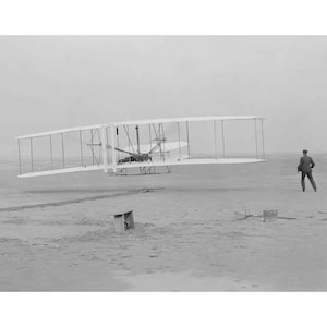 The Wright Brothers at Kitty Hawk - First Powered Flight, 1903 - Quality Reprint of a Vintage Photo
